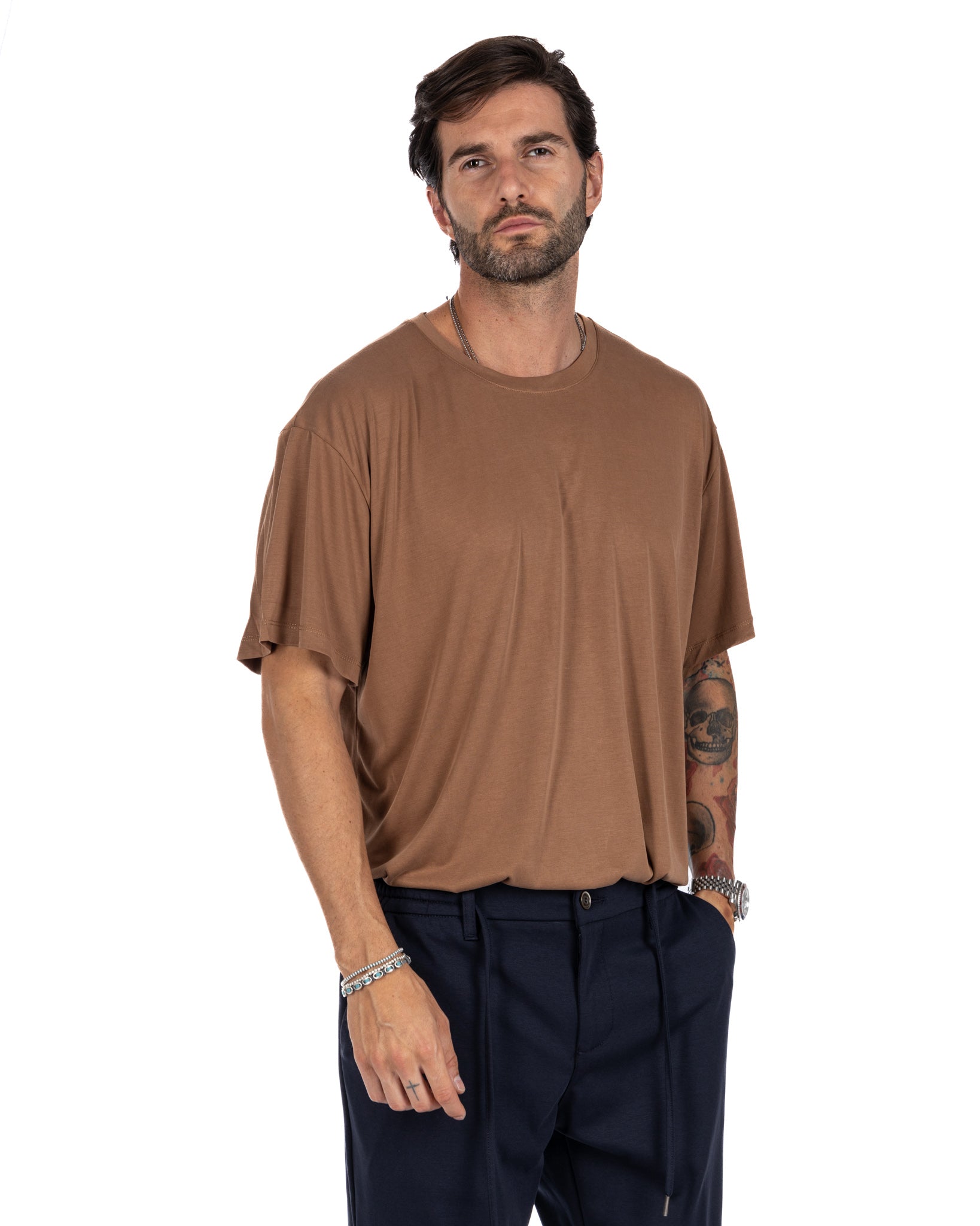 Owen - t-shirt cammello oversize
