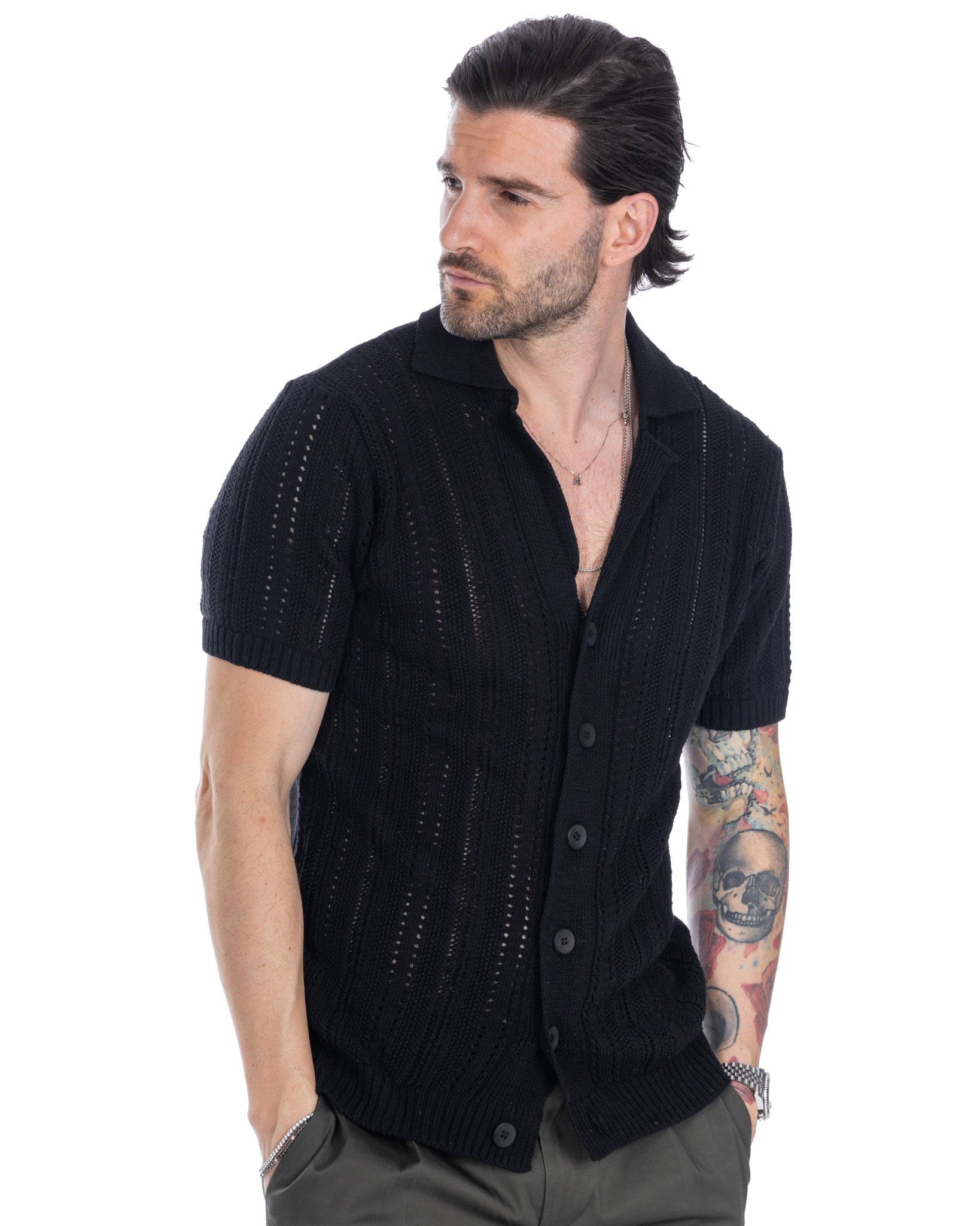 Novak - black knitted shirt
