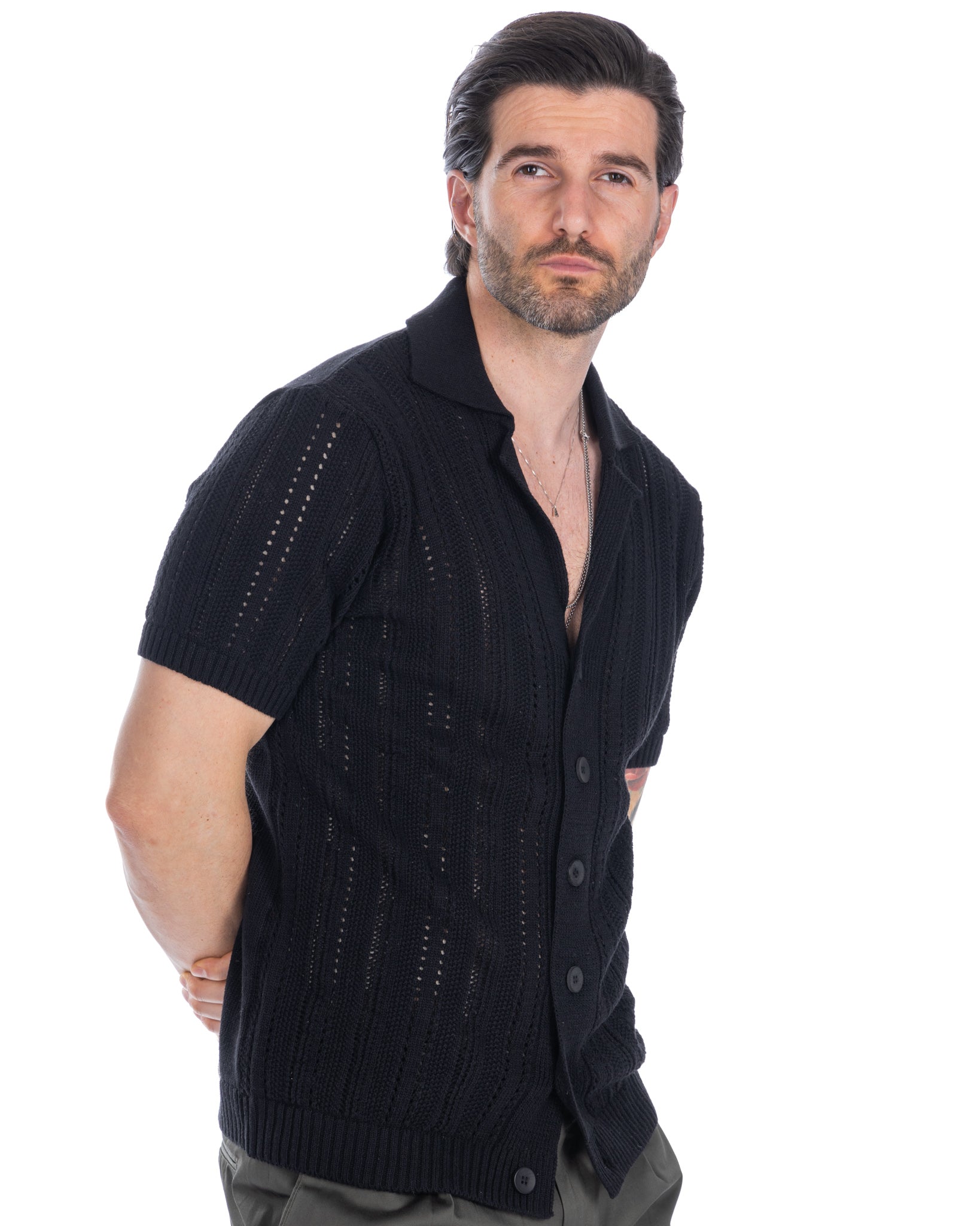 Novak - black knitted shirt