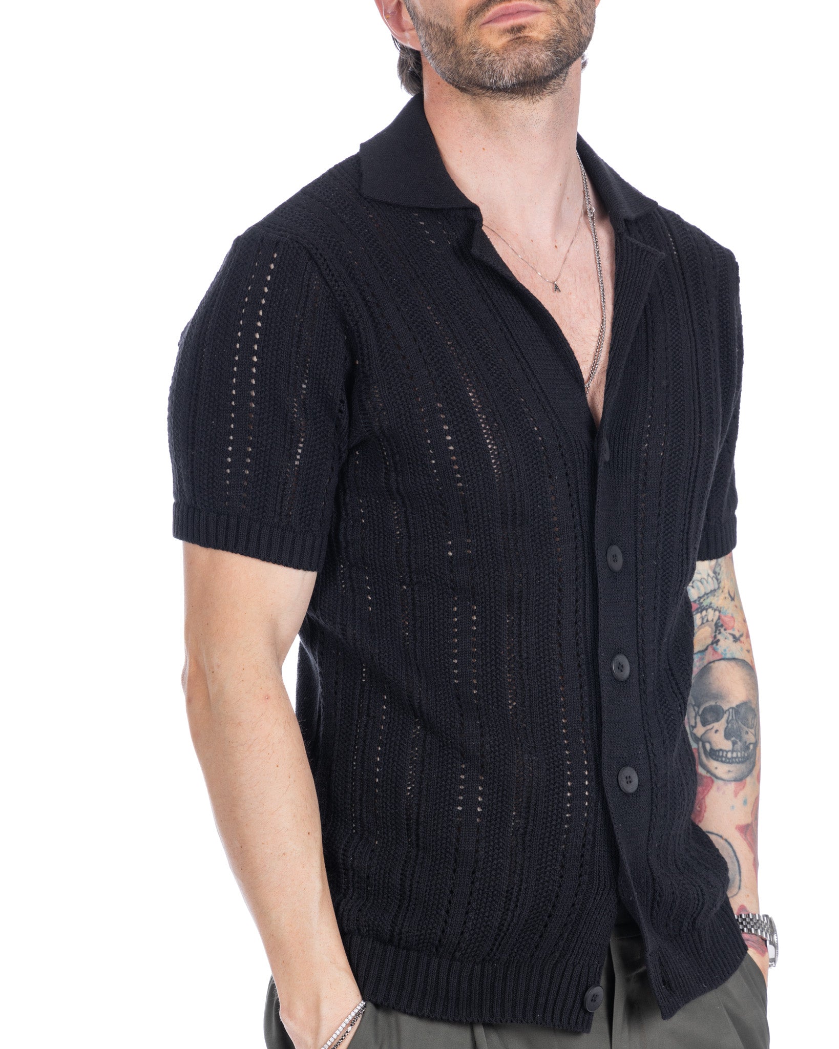 Novak - black knitted shirt