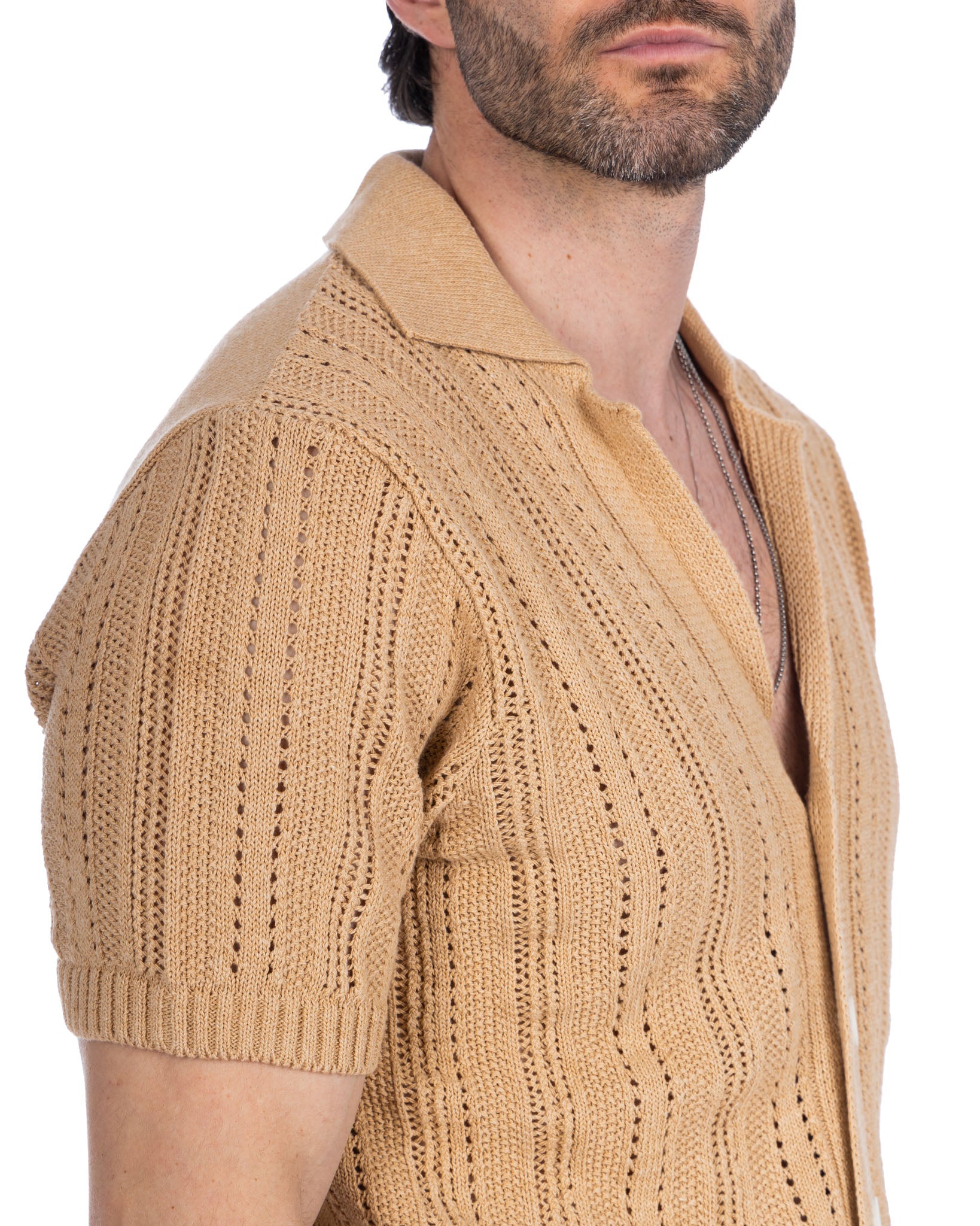 Novak - camicia beige in jersey