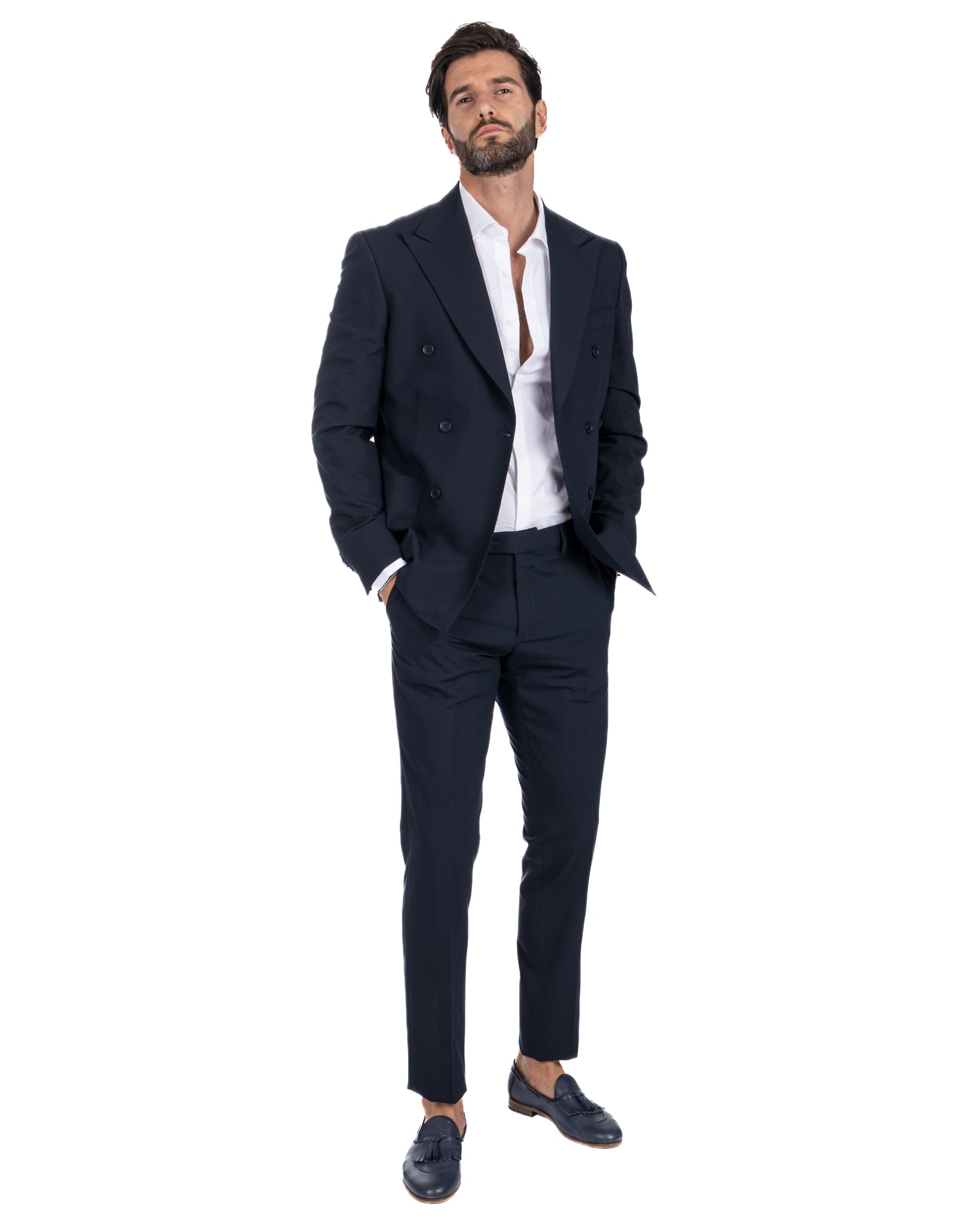 Monaco - dark blue double-breasted suit