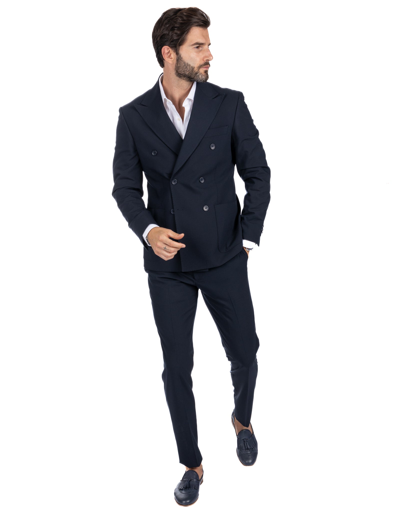 Monaco - dark blue double-breasted suit