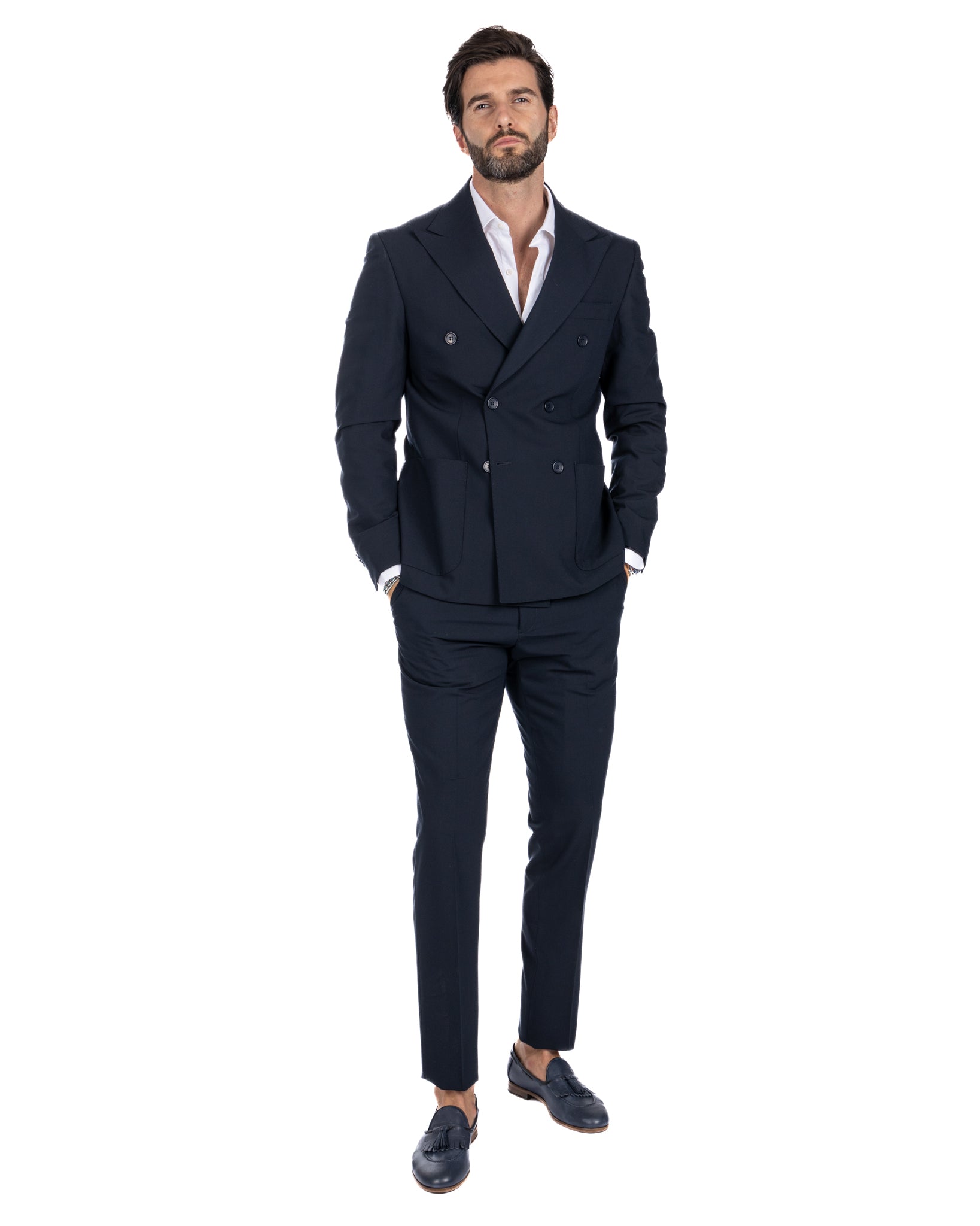 Monaco - dark blue double-breasted suit