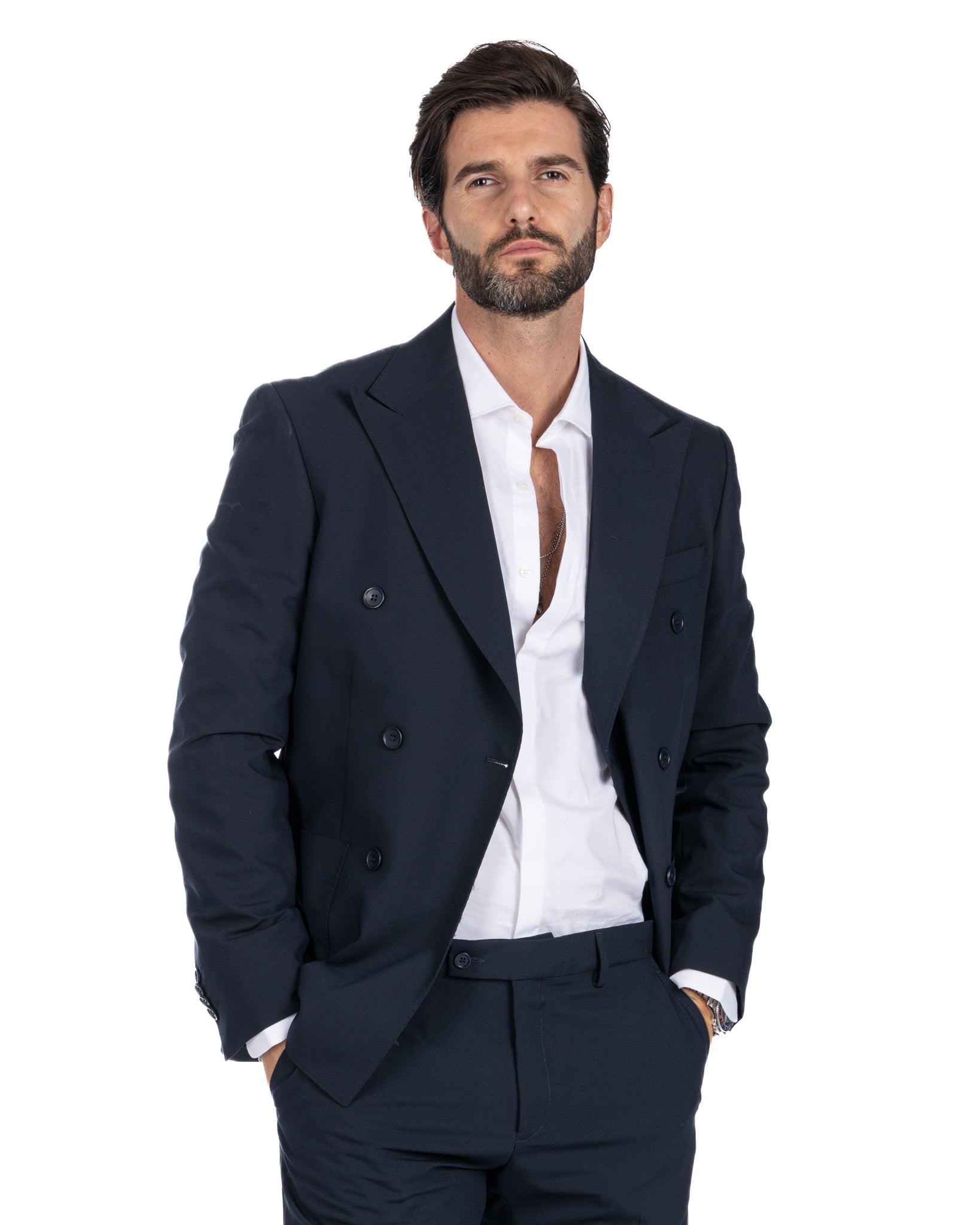 Monaco - dark blue double-breasted suit