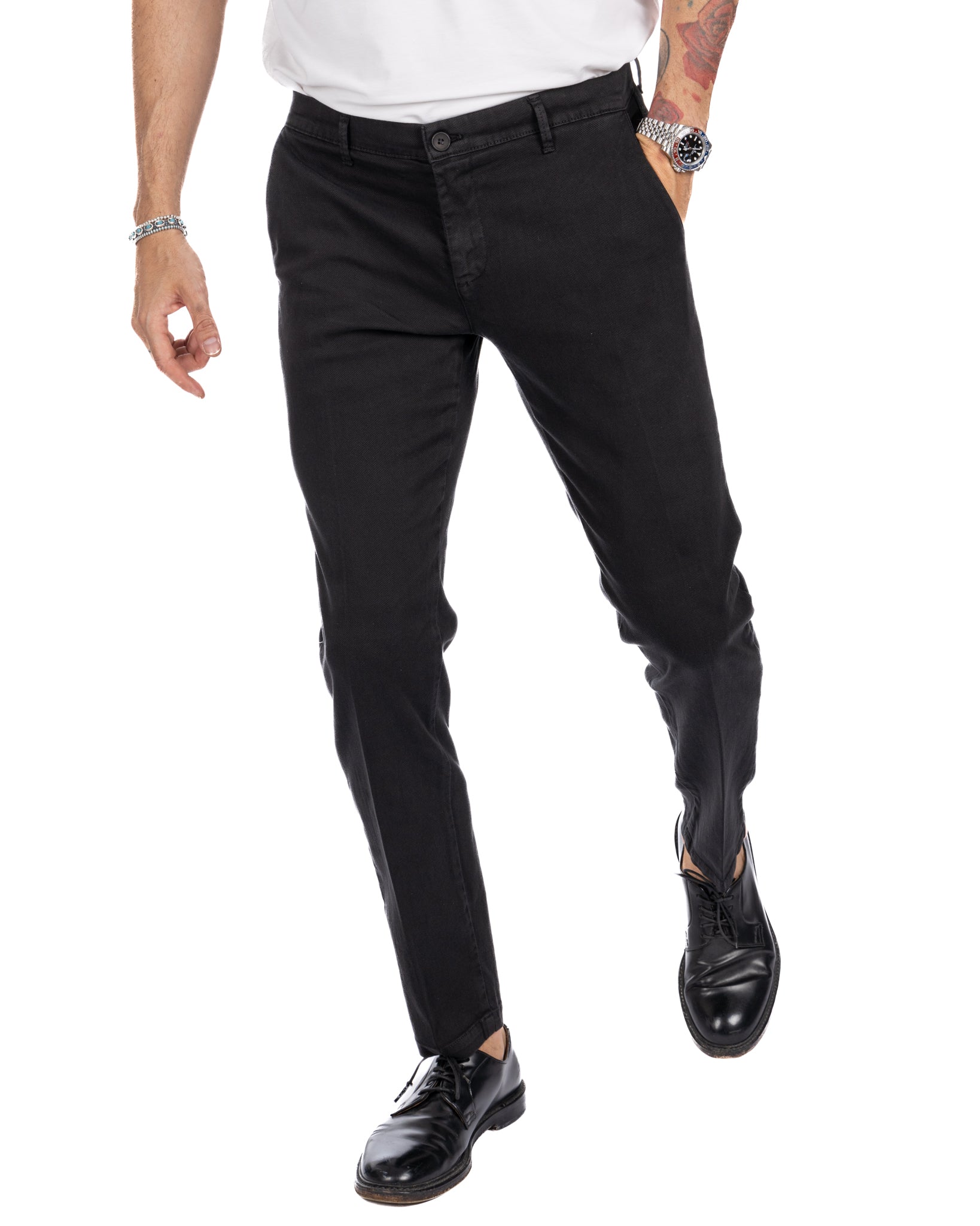 Pantalone Jack in cotone armaturato nero