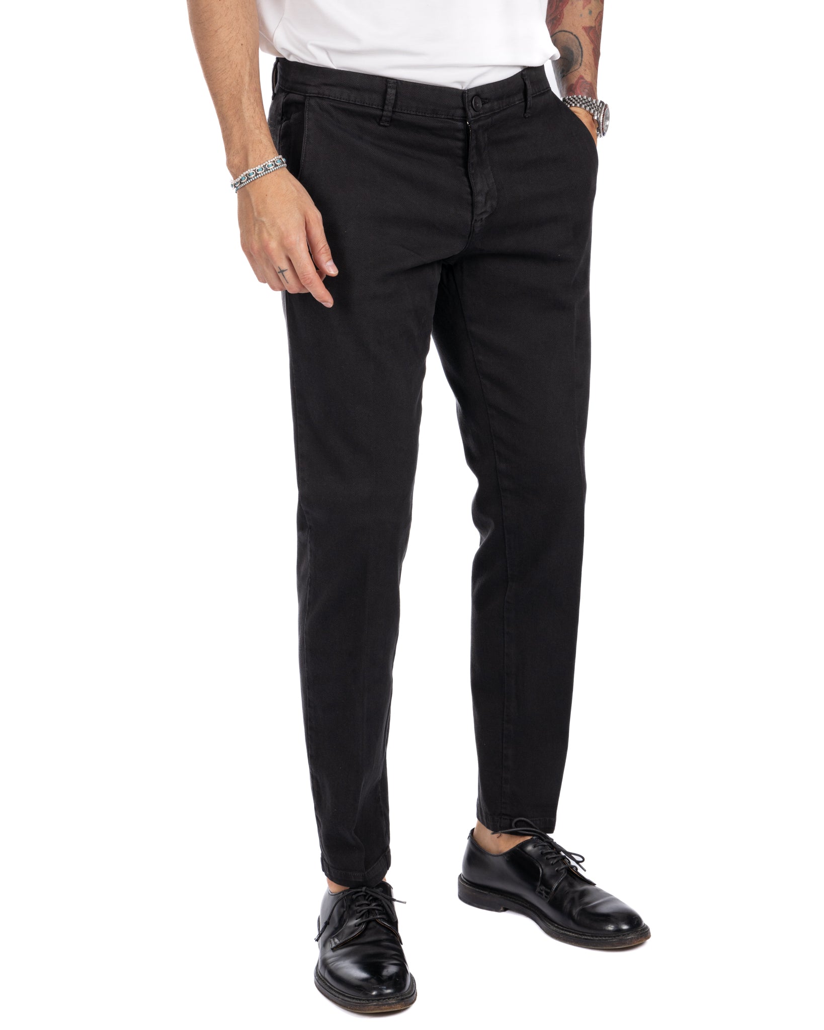 Pantalone Jack in cotone armaturato nero