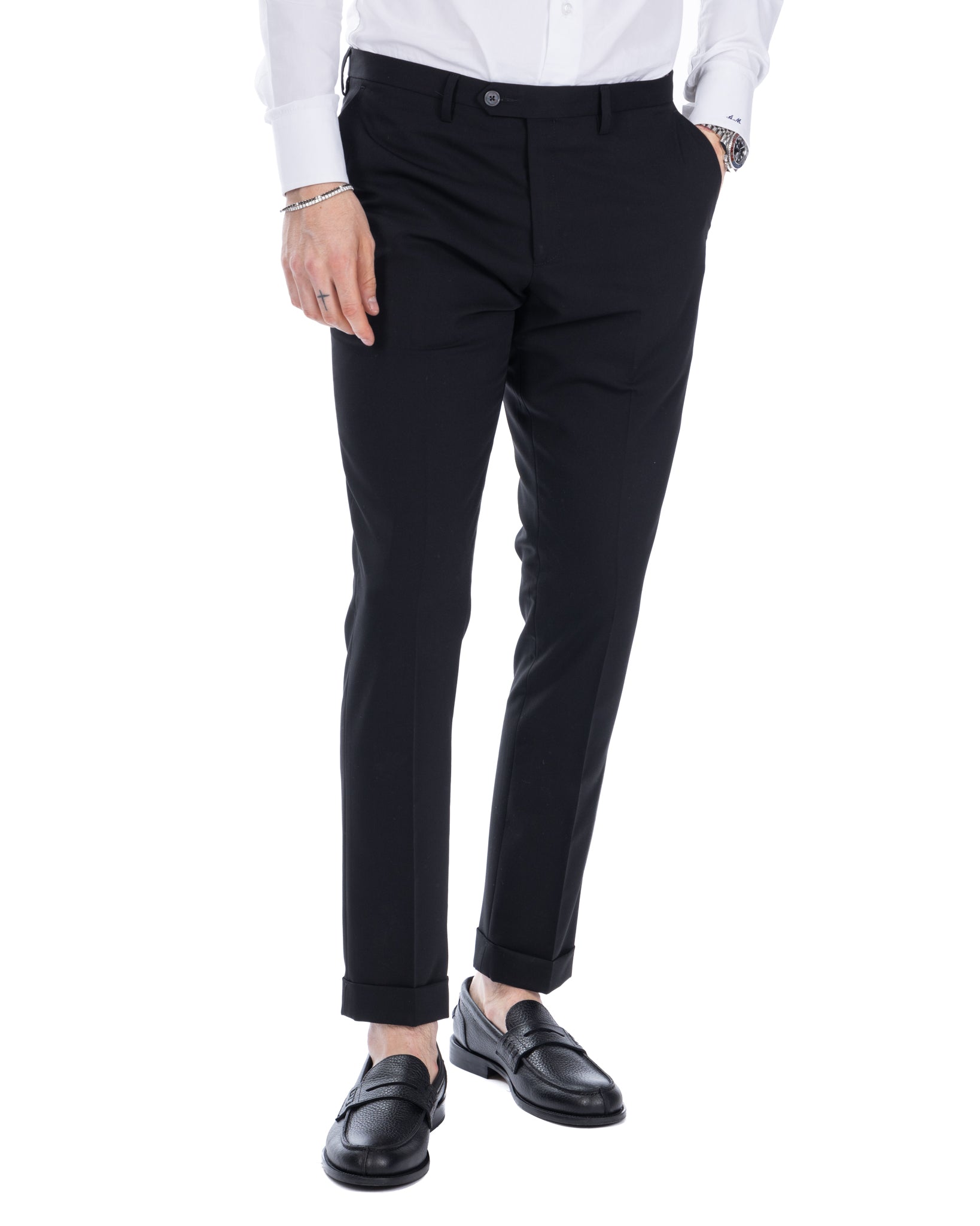 Brema - pantalone basic nero