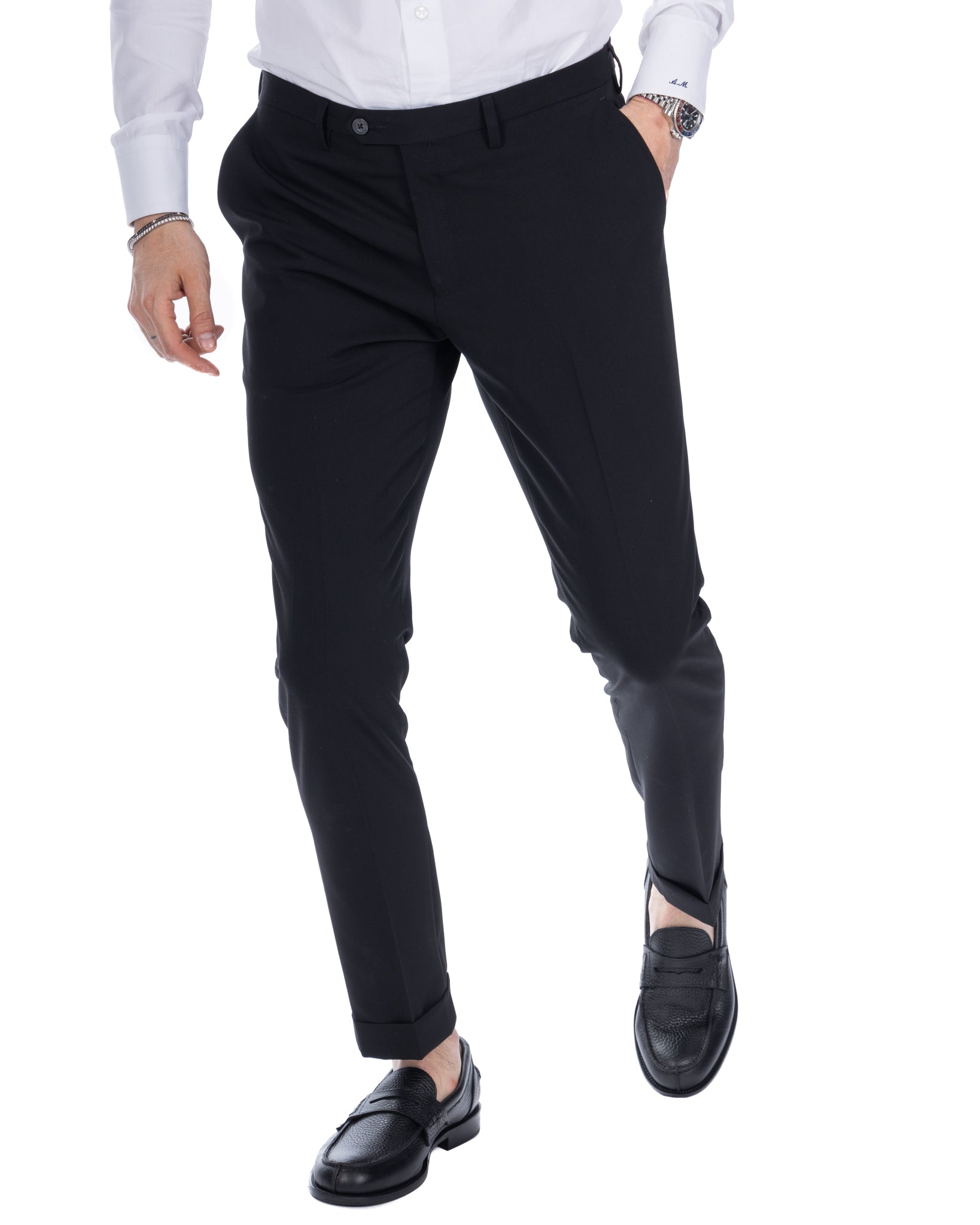 Brema - pantalone basic nero