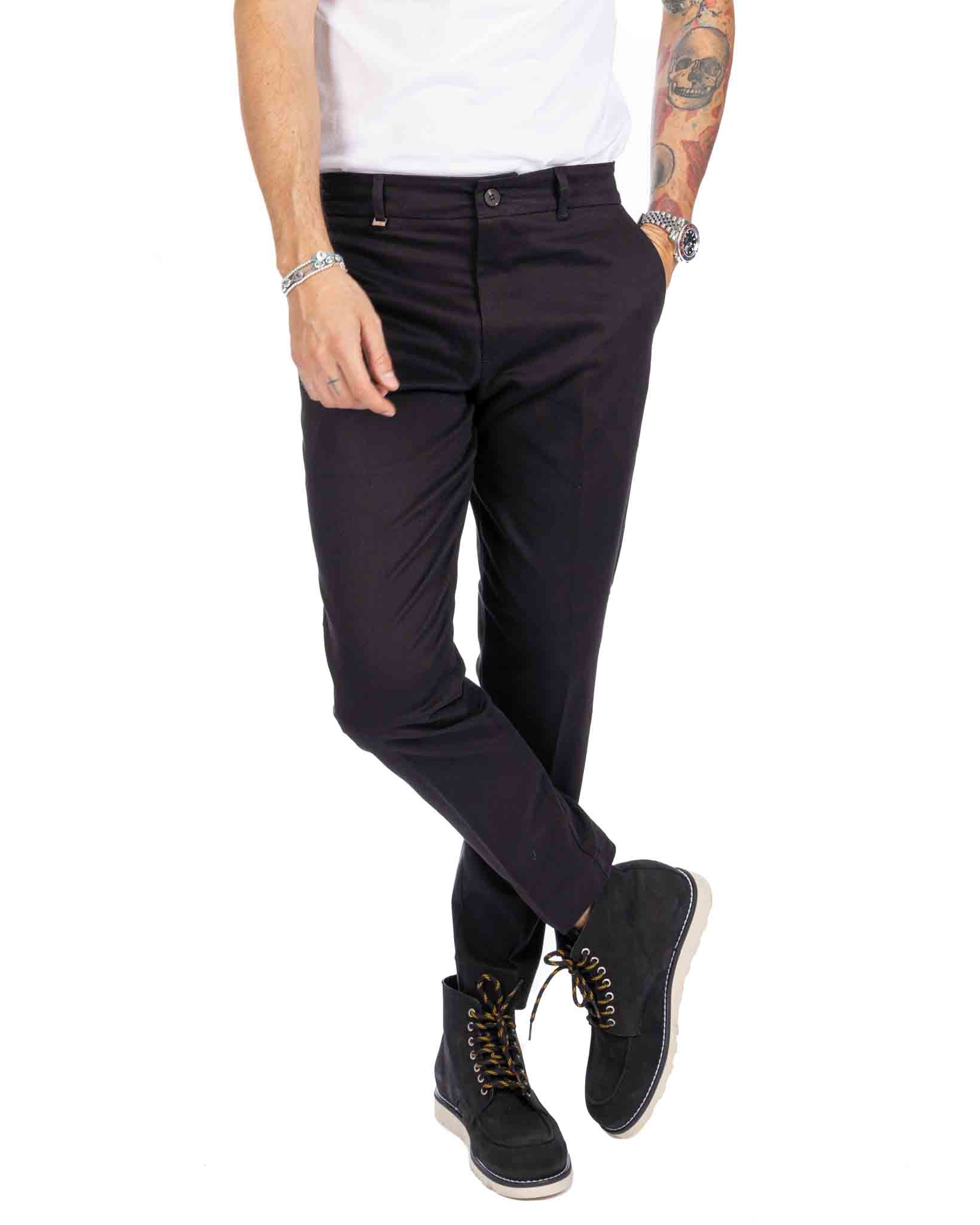 Elder - pantalone capri nero in cotone