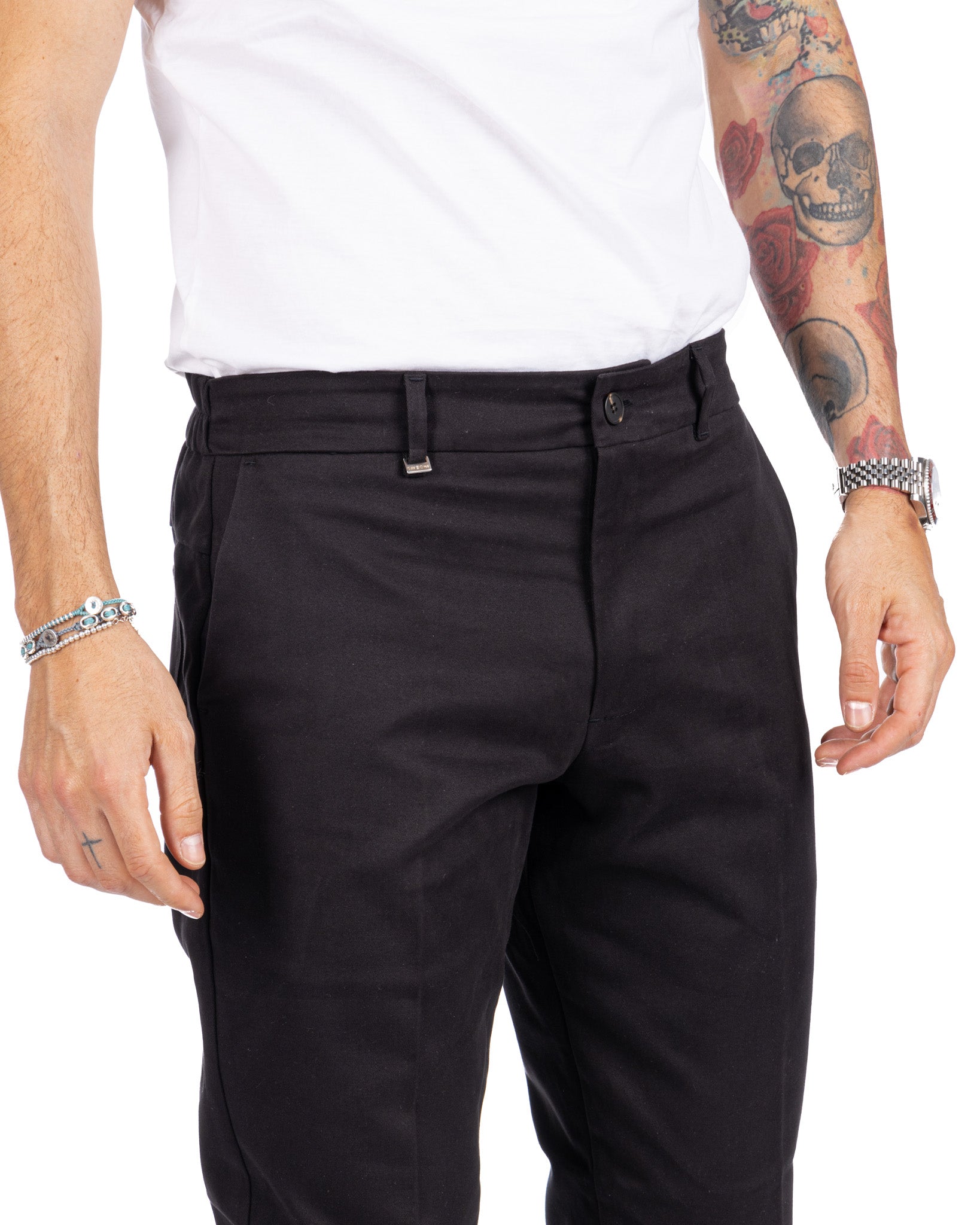 Elder - pantalone capri nero in cotone