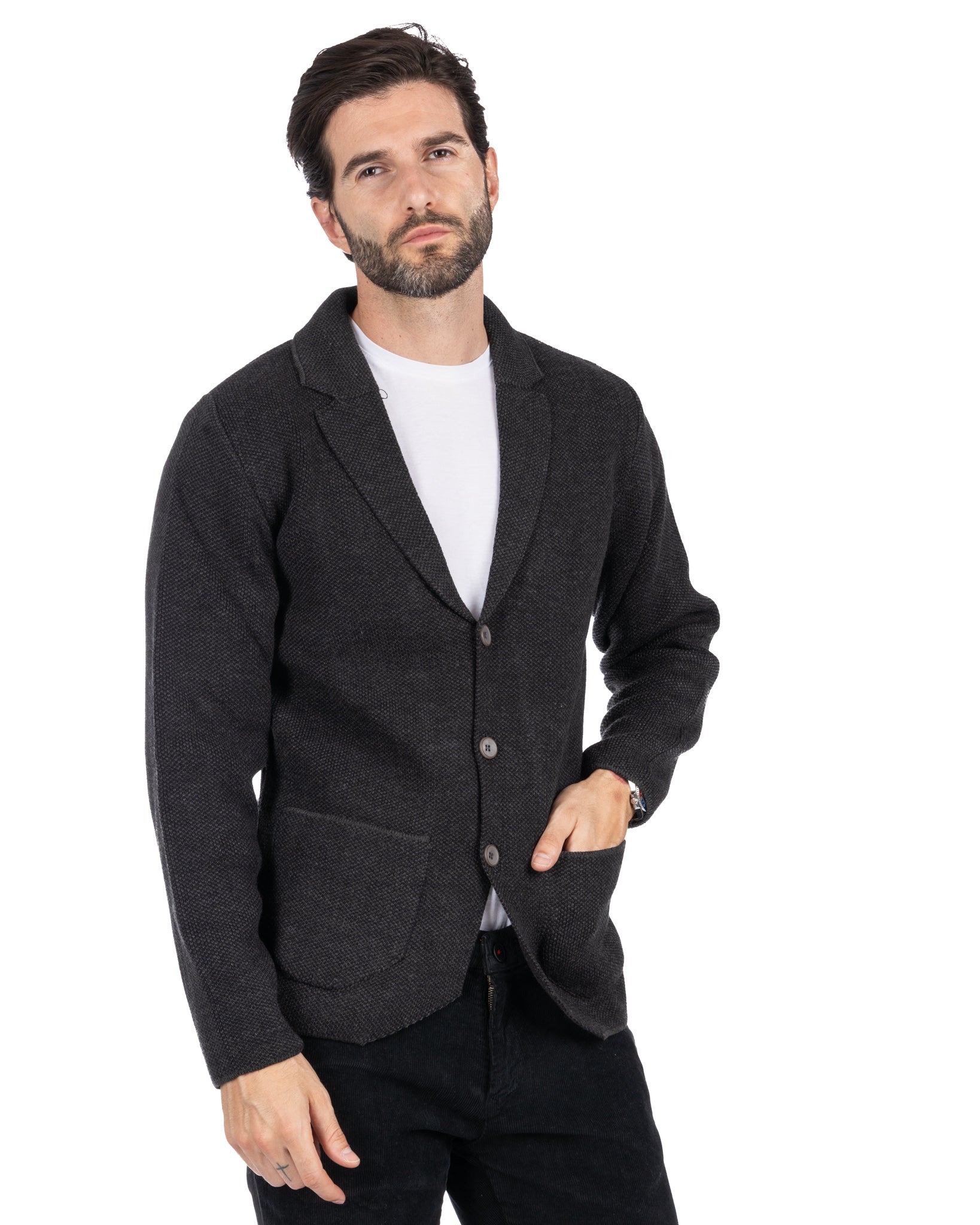 Laurent - cardigan in maglia grigio