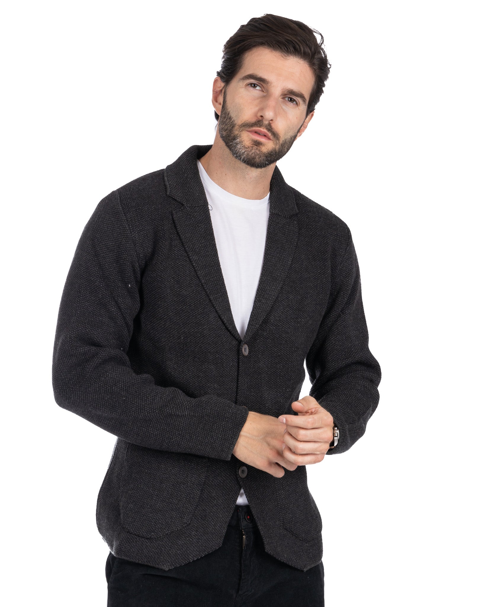 Laurent - cardigan in maglia grigio