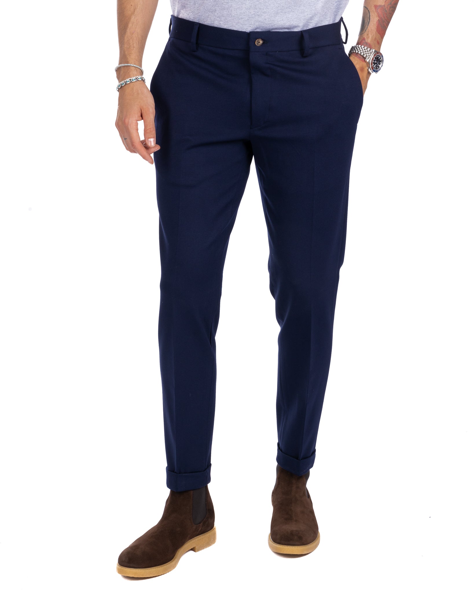 Mustang - pantalone basic blu