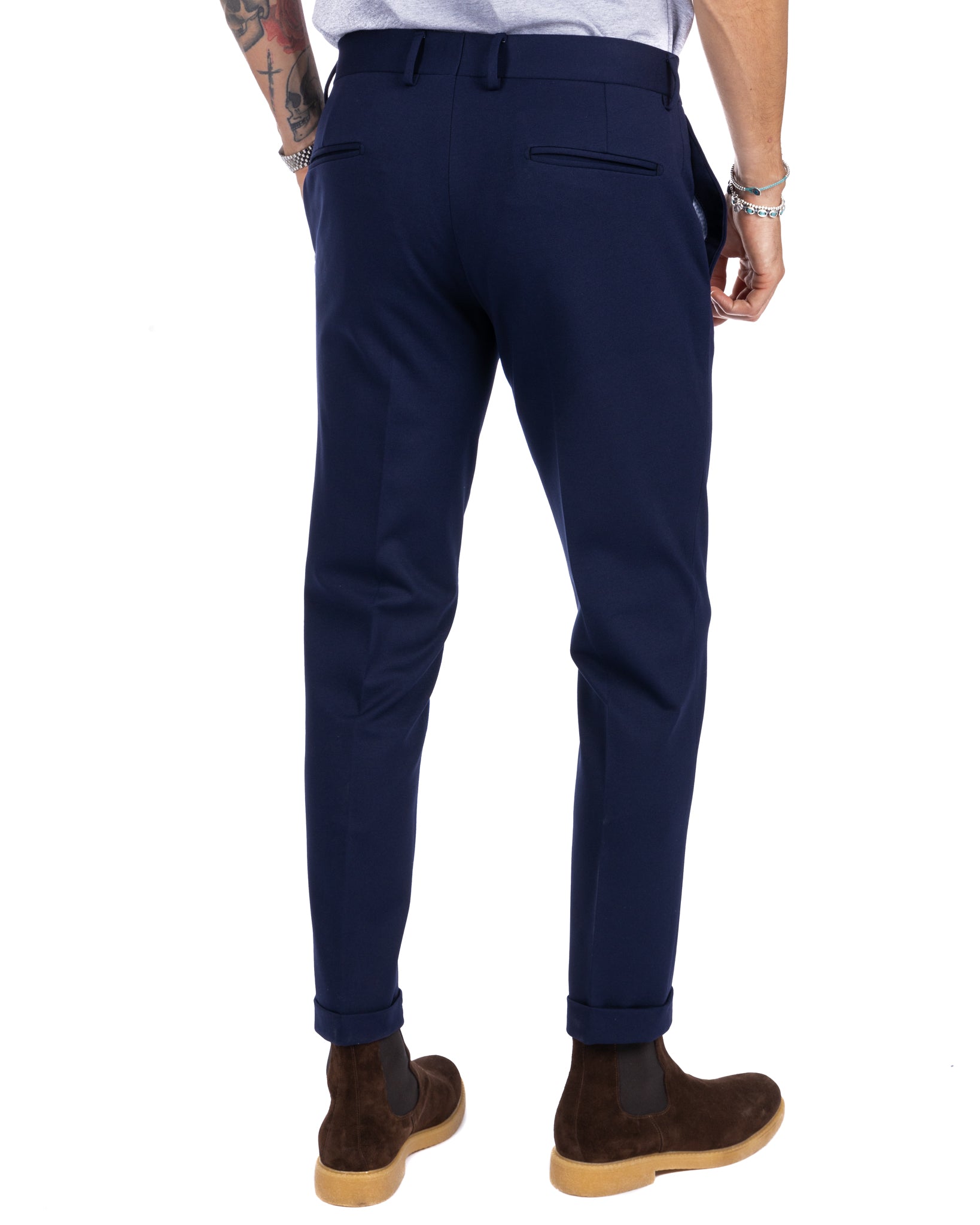 Mustang - pantalon point de Milan bleu
