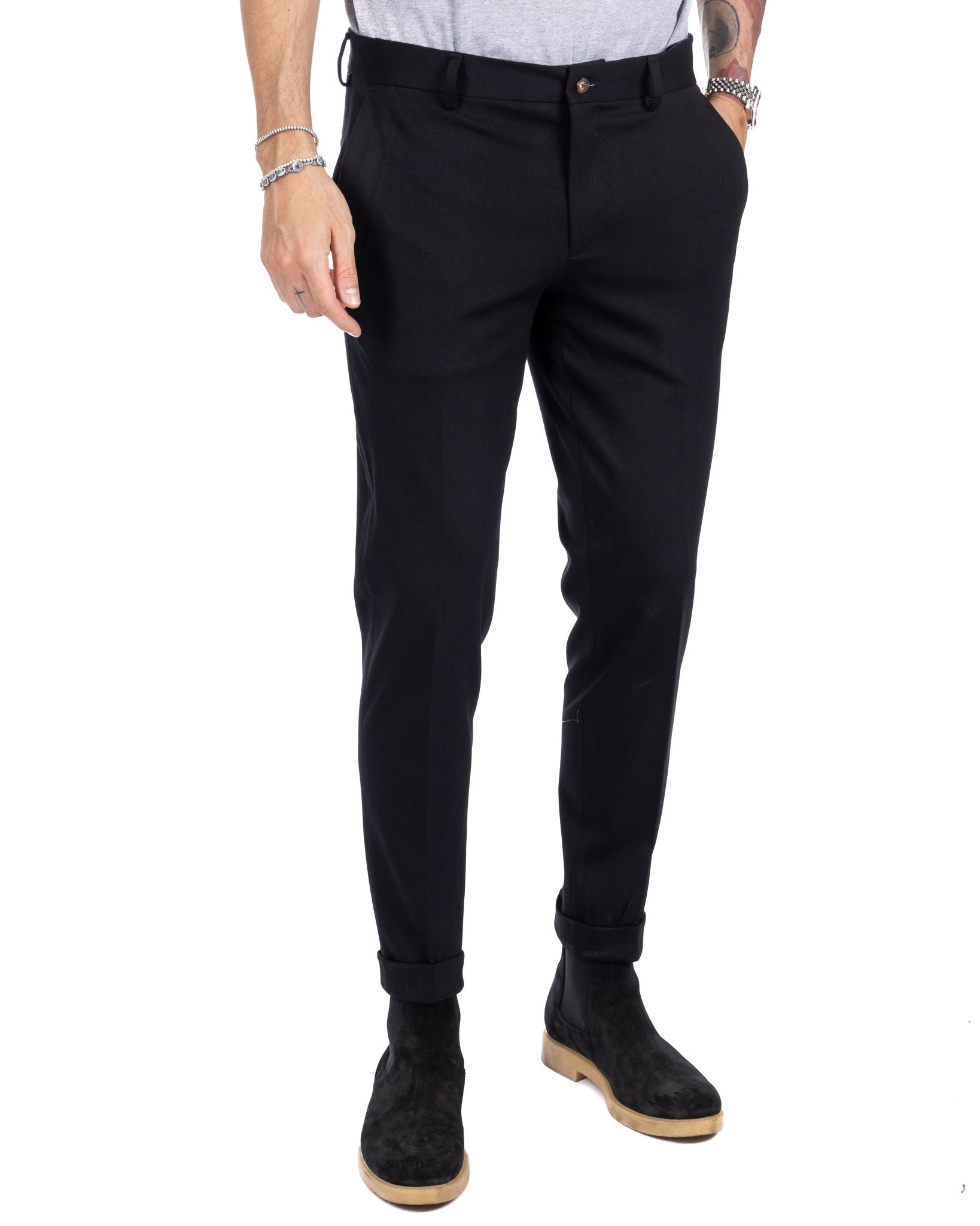 Mustang - pantalon point de Milan bleu