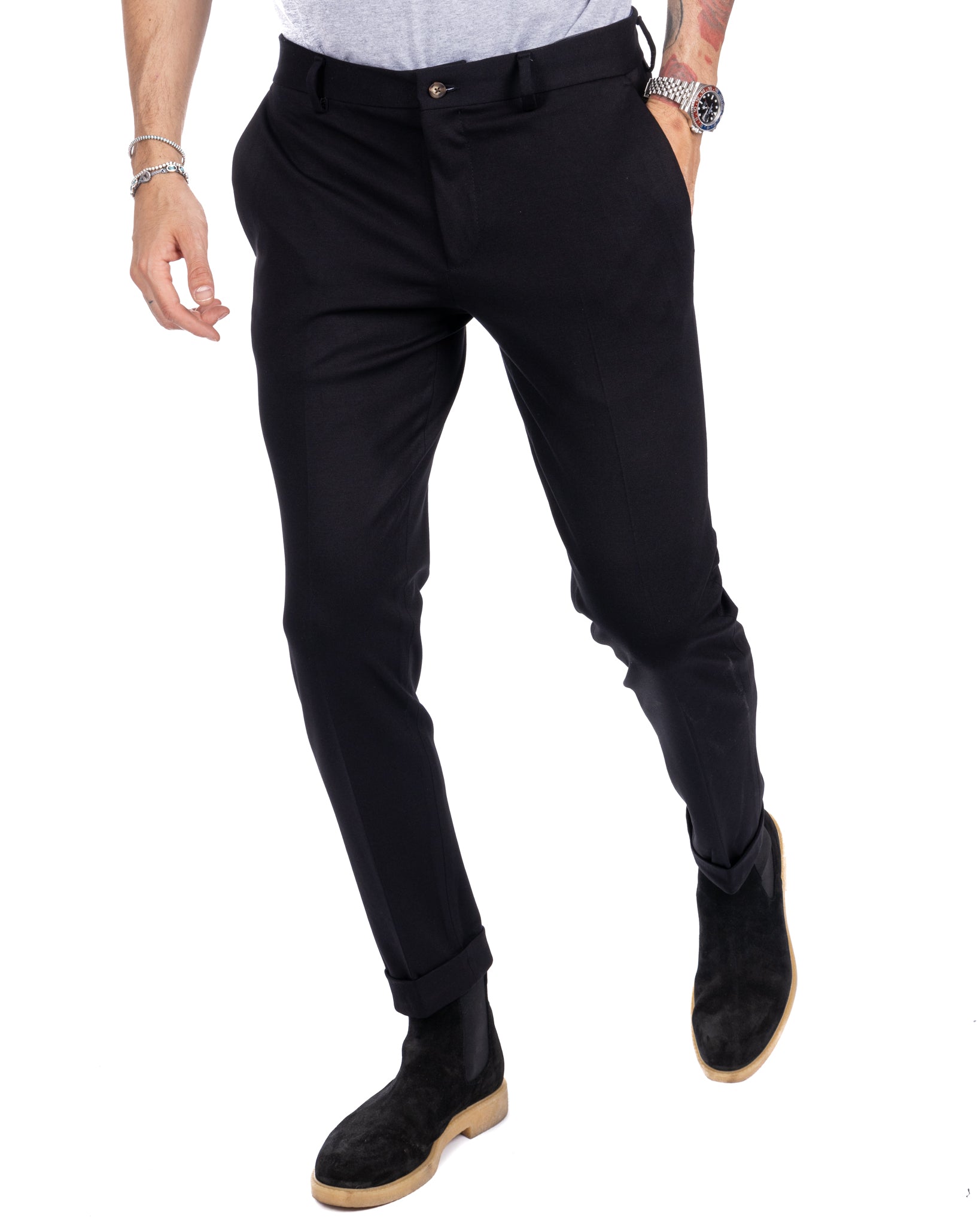 Mustang - pantalon point de Milan bleu