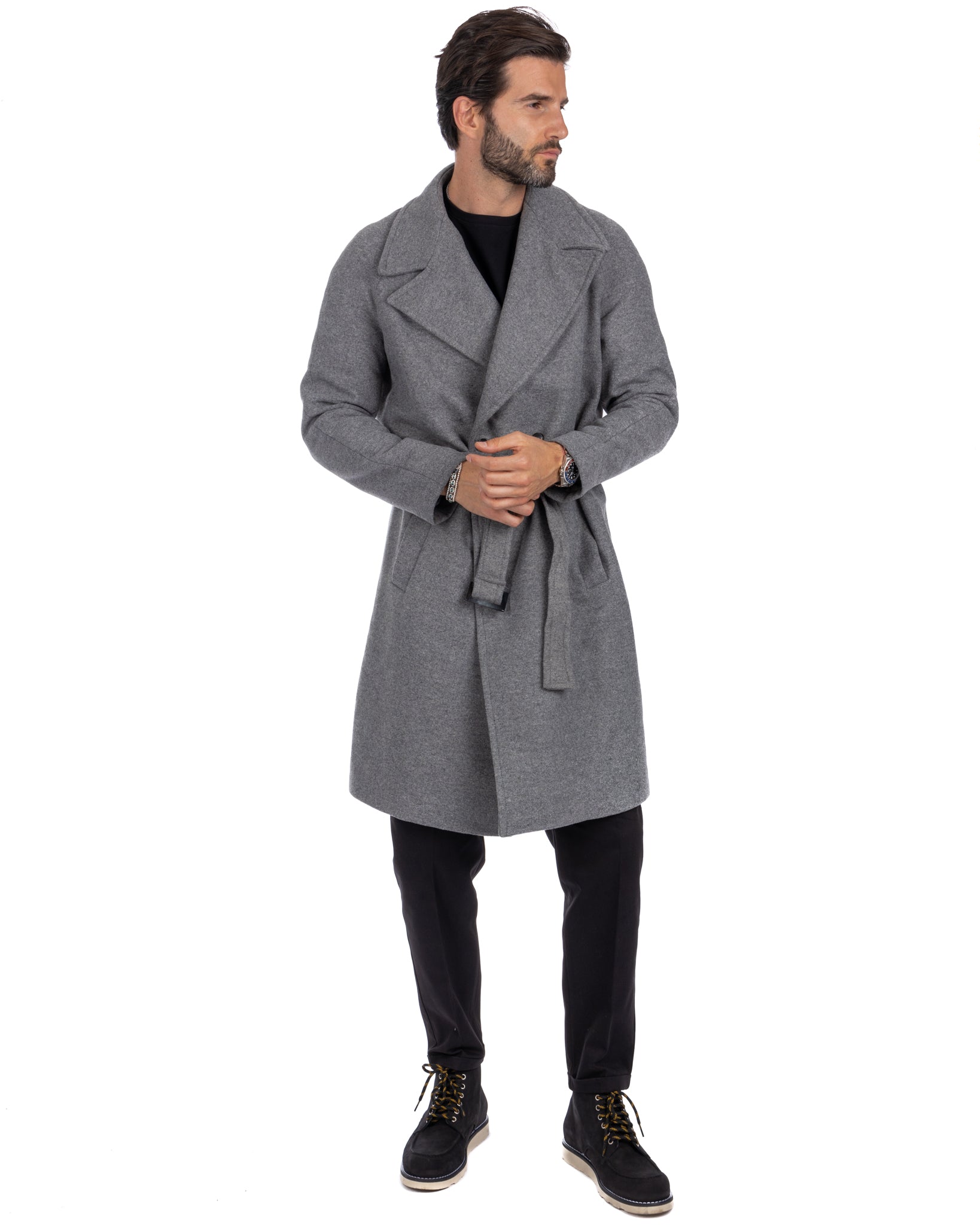 Claude - cappotto vestaglia grigio chiaro