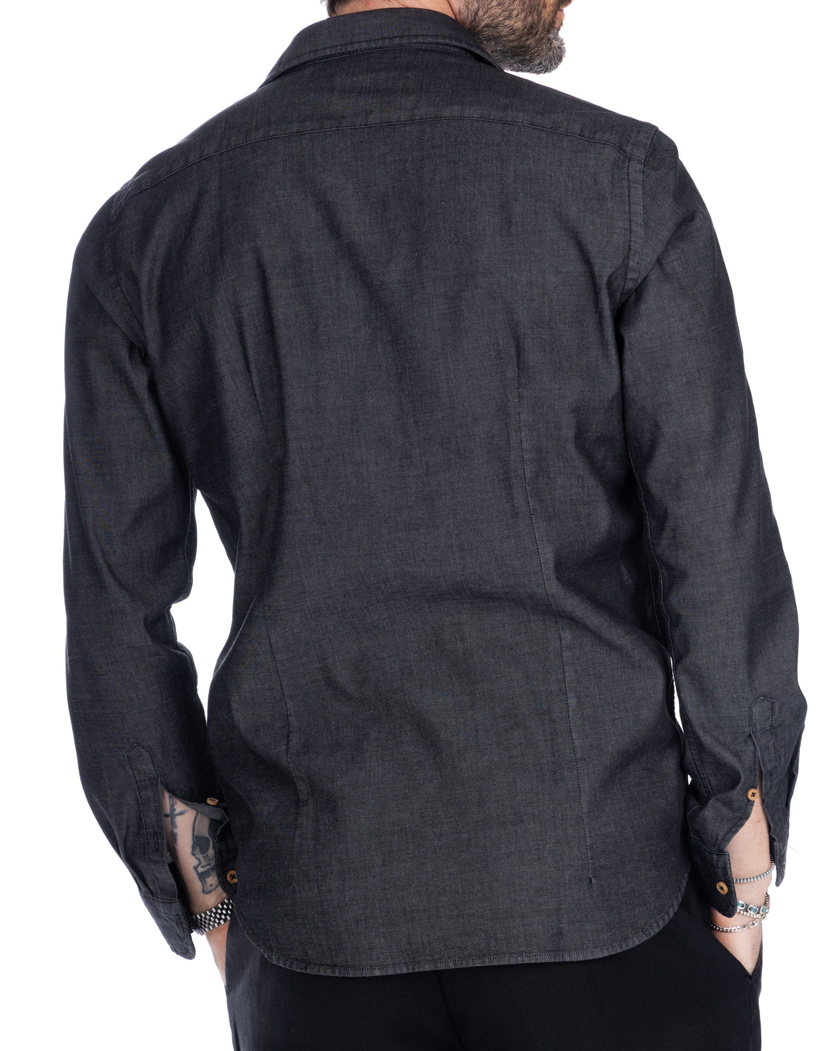 Mark - black denim shirt