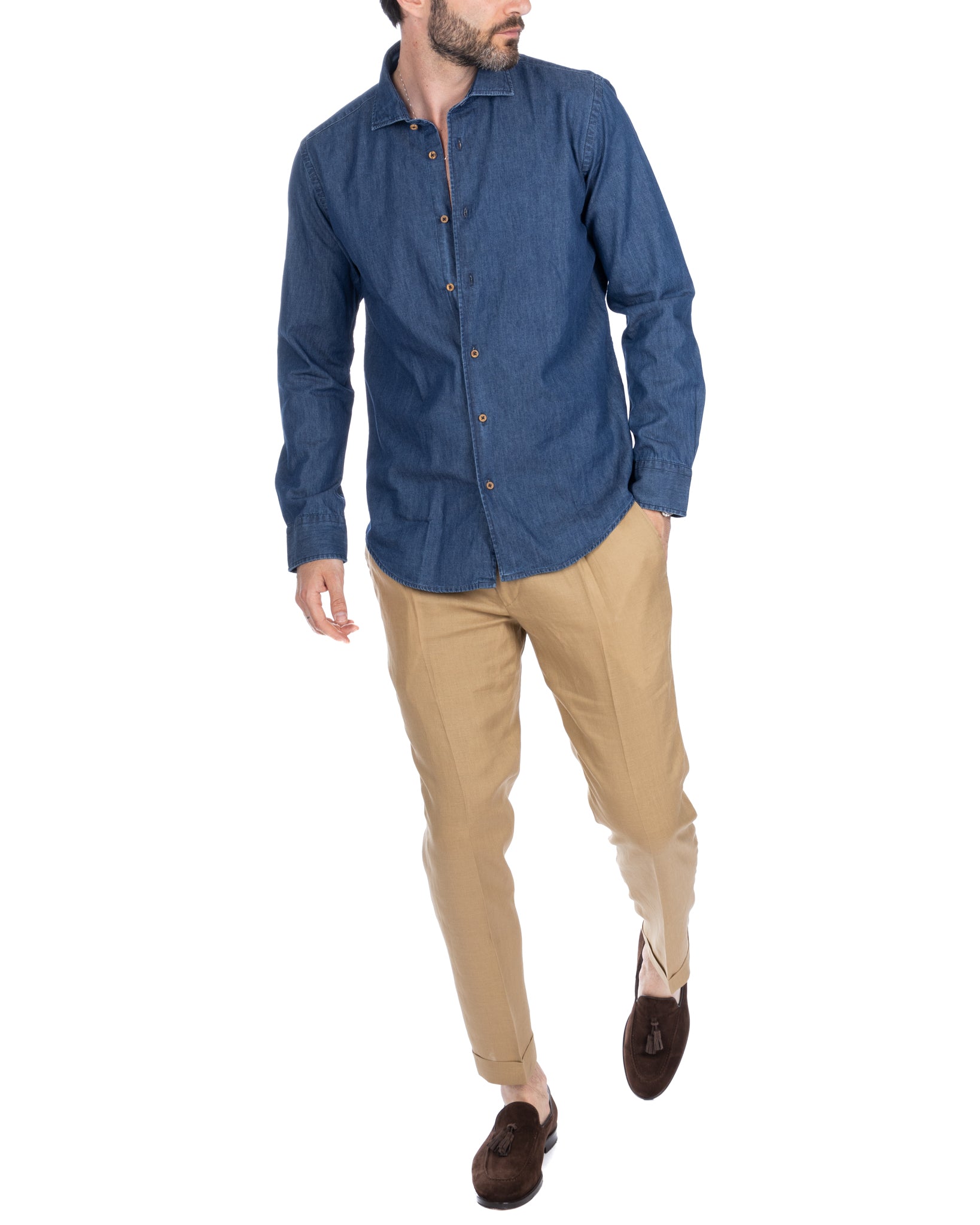 Mark - camicia jeans lavaggio zero