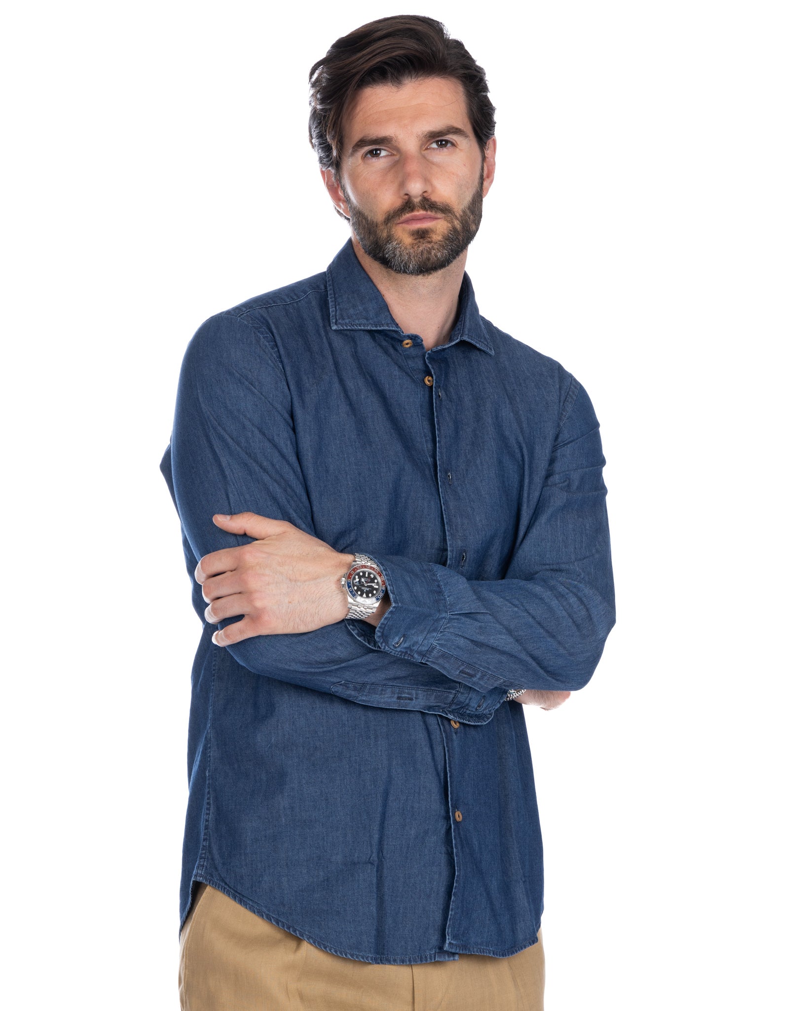 Mark - camicia jeans lavaggio zero