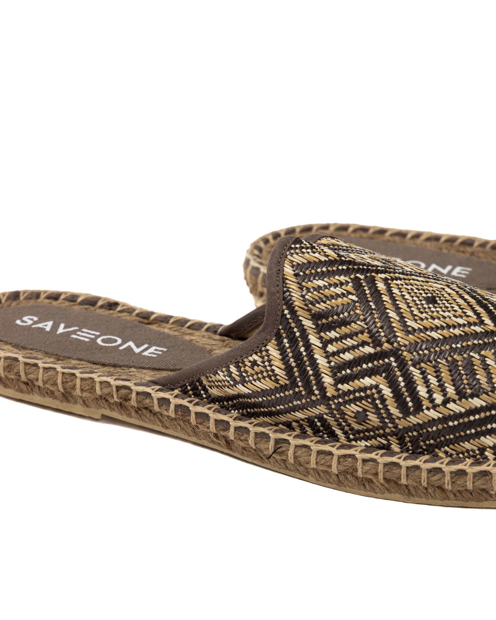 Portofino - dark brown ethnic espadrilles mules