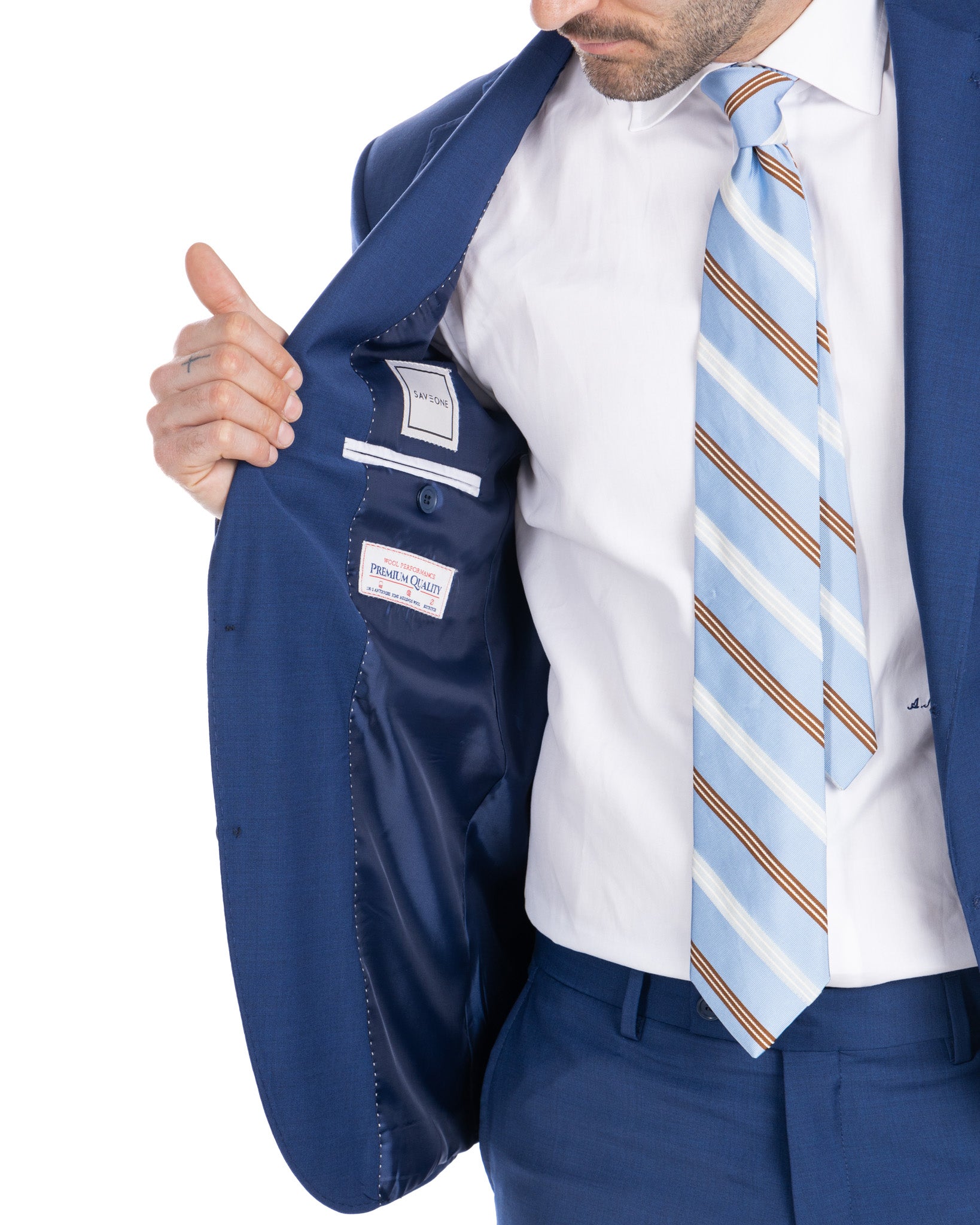 New york - cornflower blue wool single-breasted suit