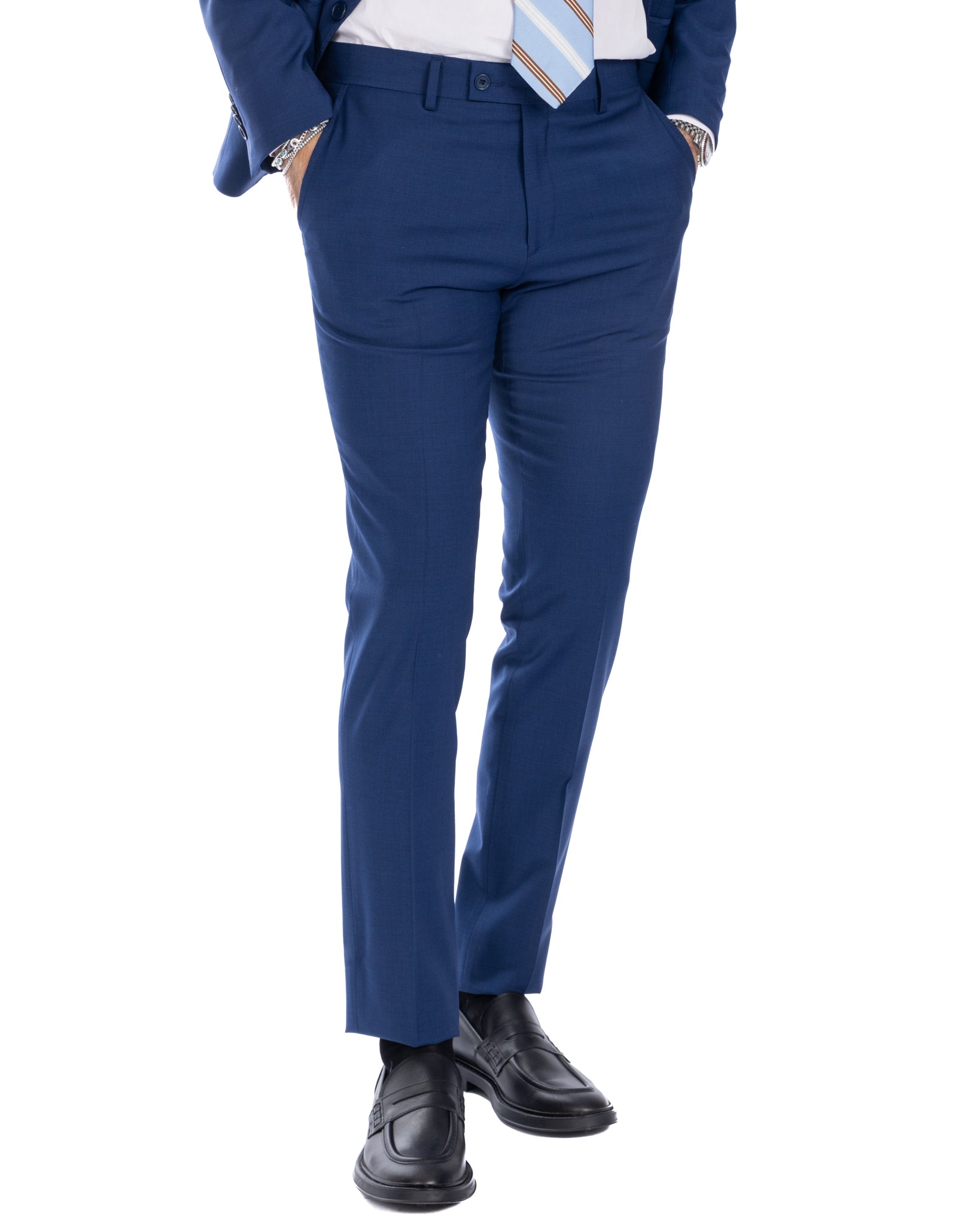 New york - cornflower blue wool single-breasted suit