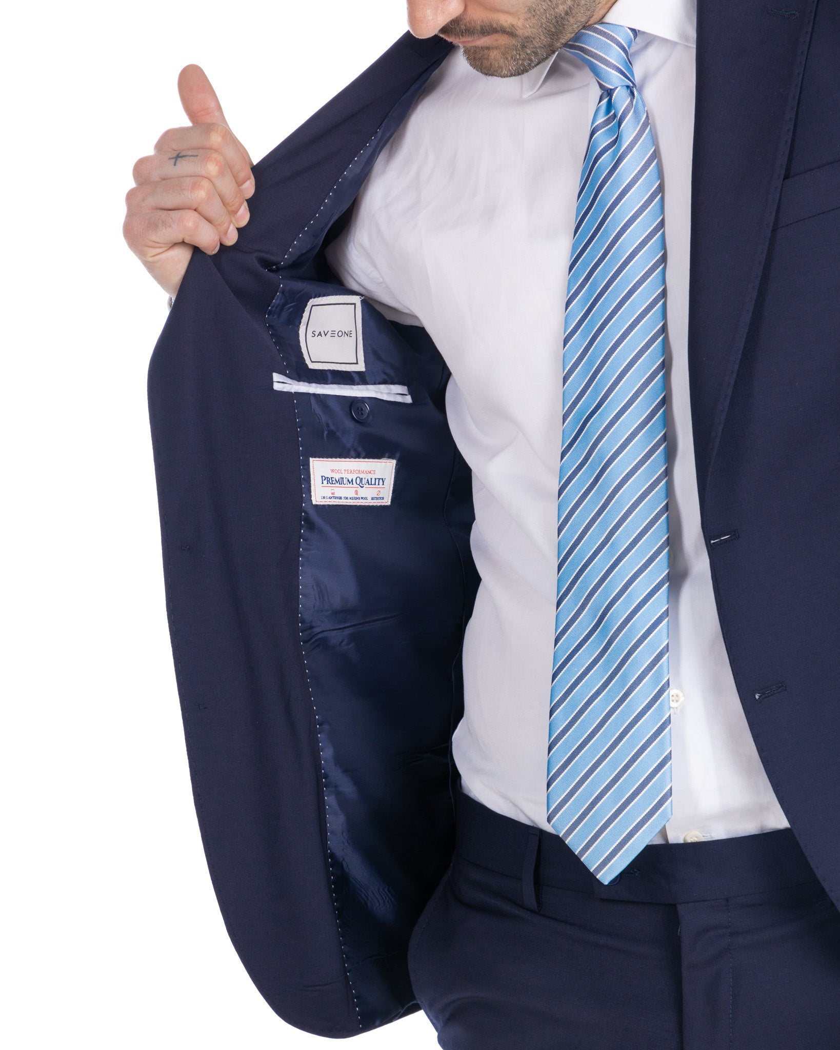 New york - blue single-breasted wool suit