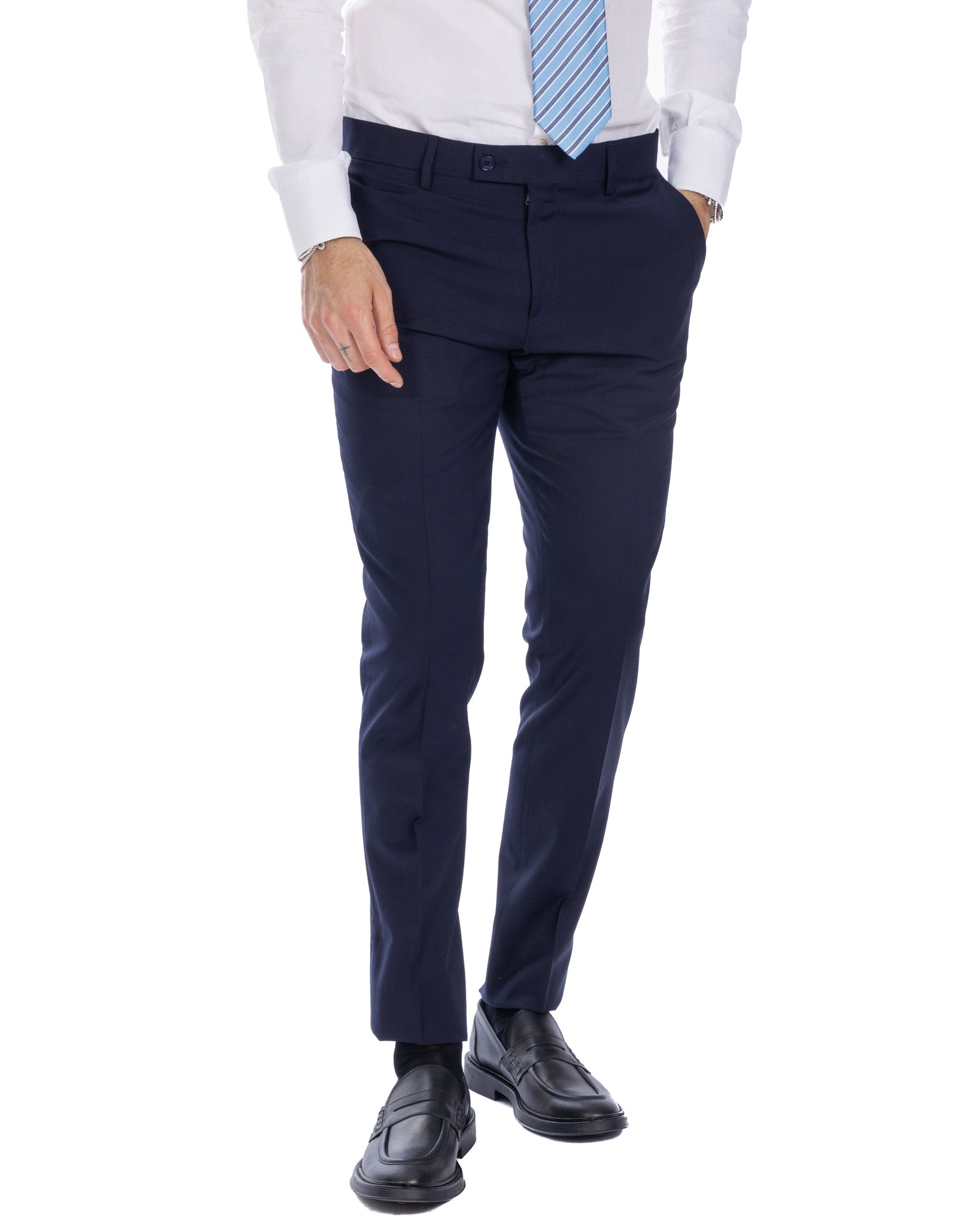 New york - blue single-breasted wool suit
