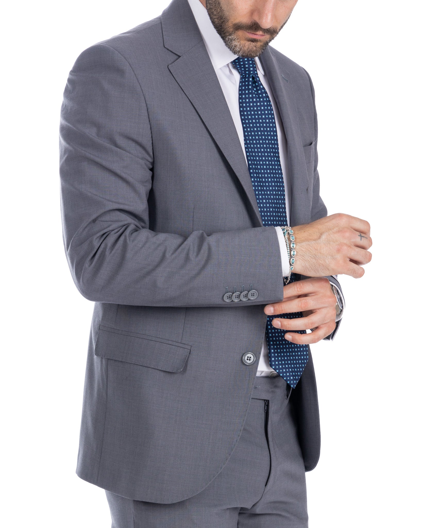 New york - gray wool single-breasted suit