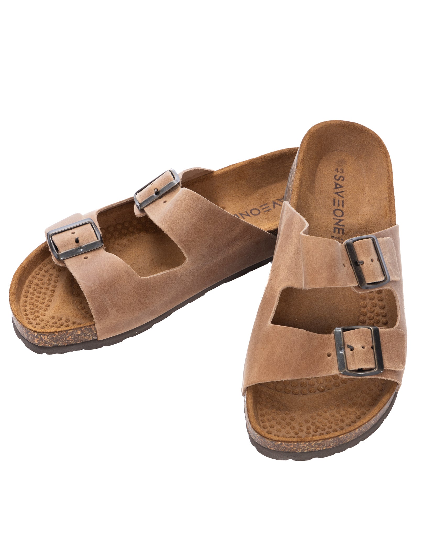 Omar - camel washed leather slippers