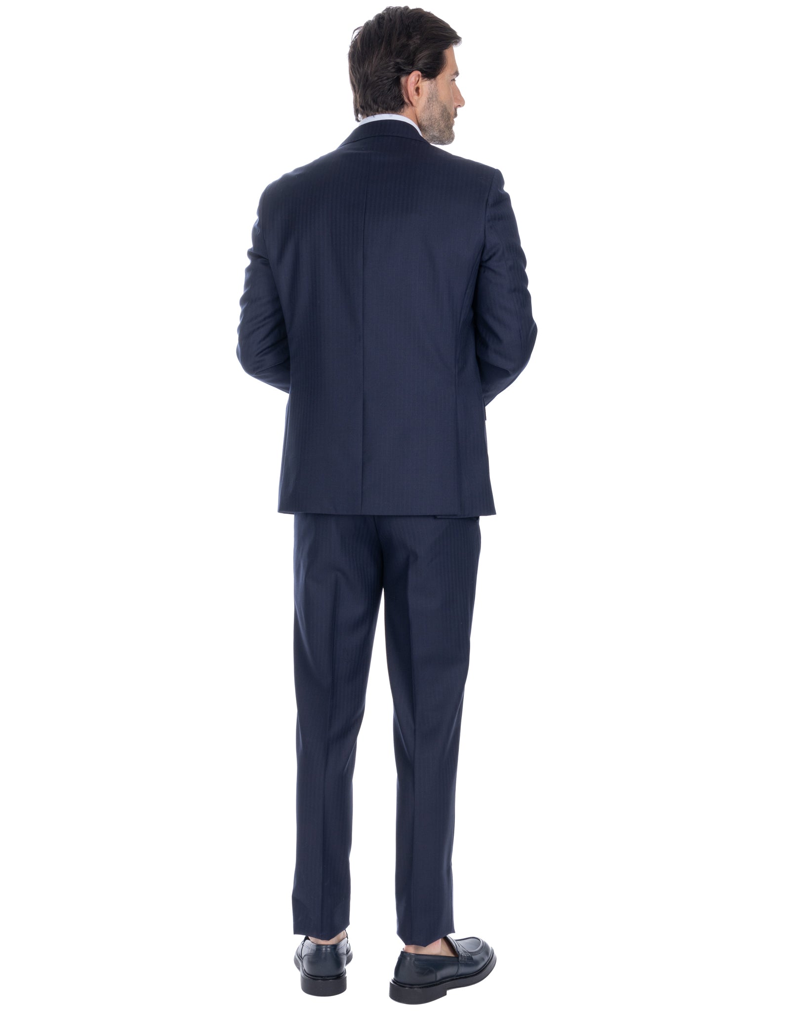 Abito monopetto spinato blu - Vitale Barberis Canonico