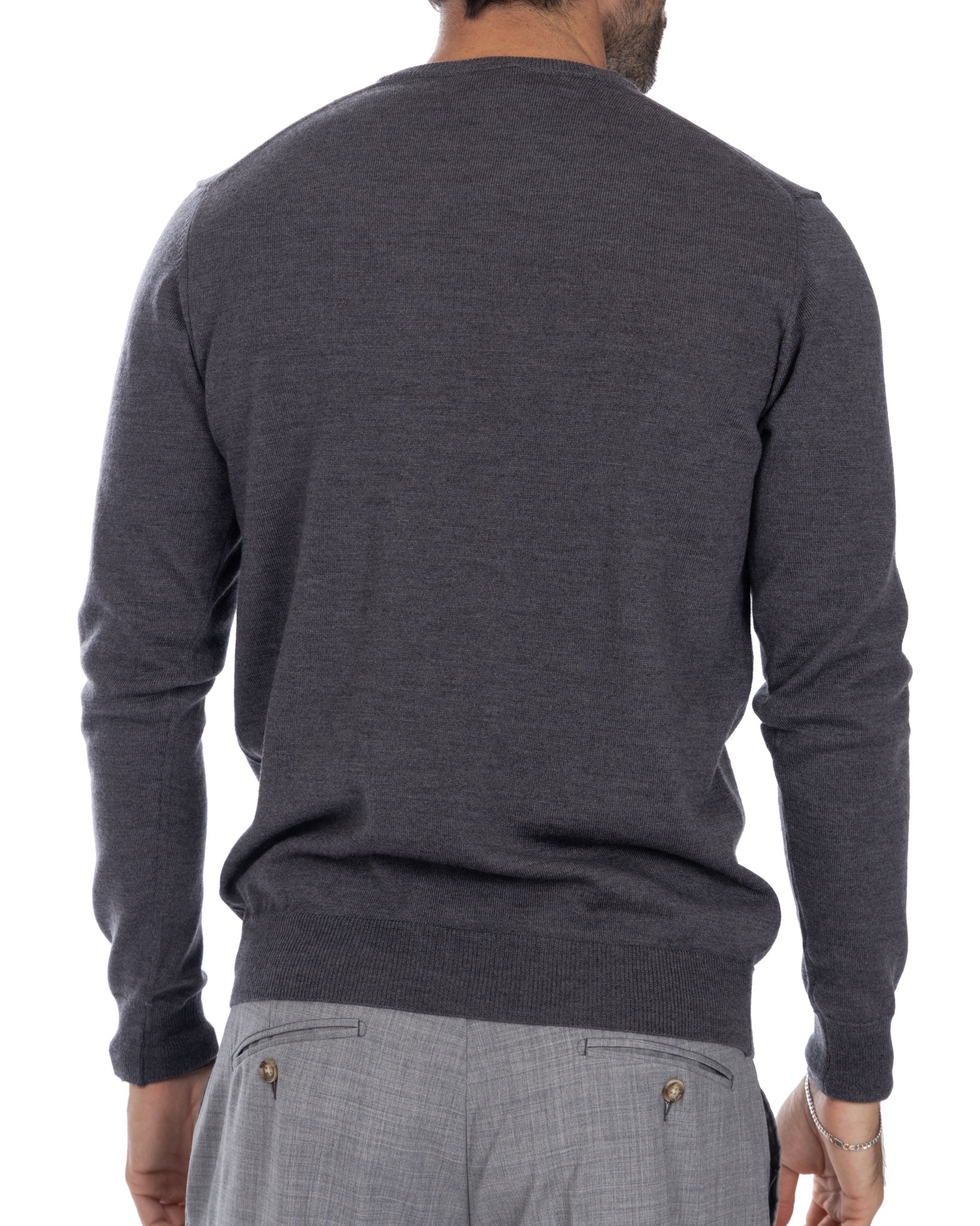 Furore crewneck in merino wool Tollegno grey