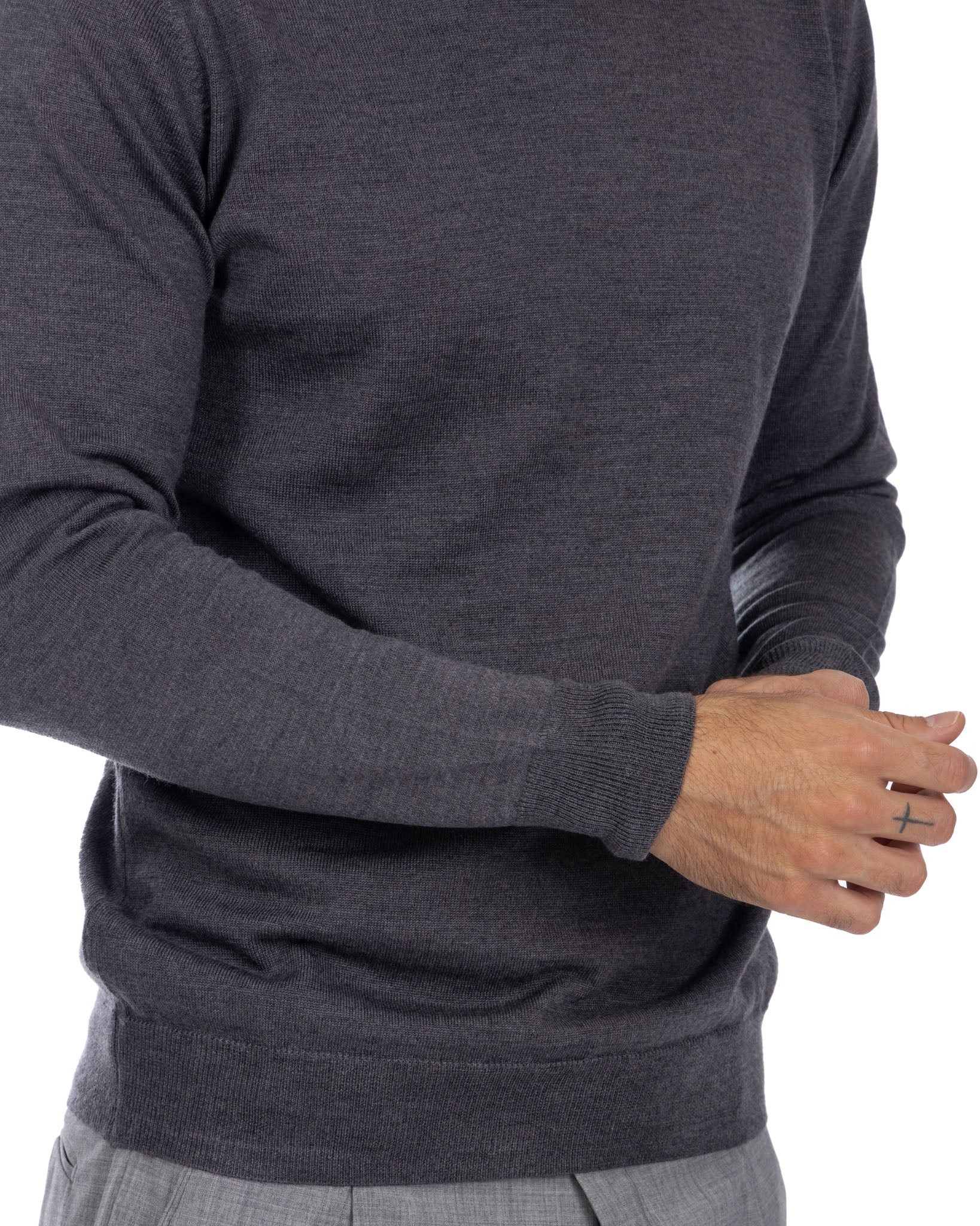 Furore crewneck in merino wool Tollegno grey