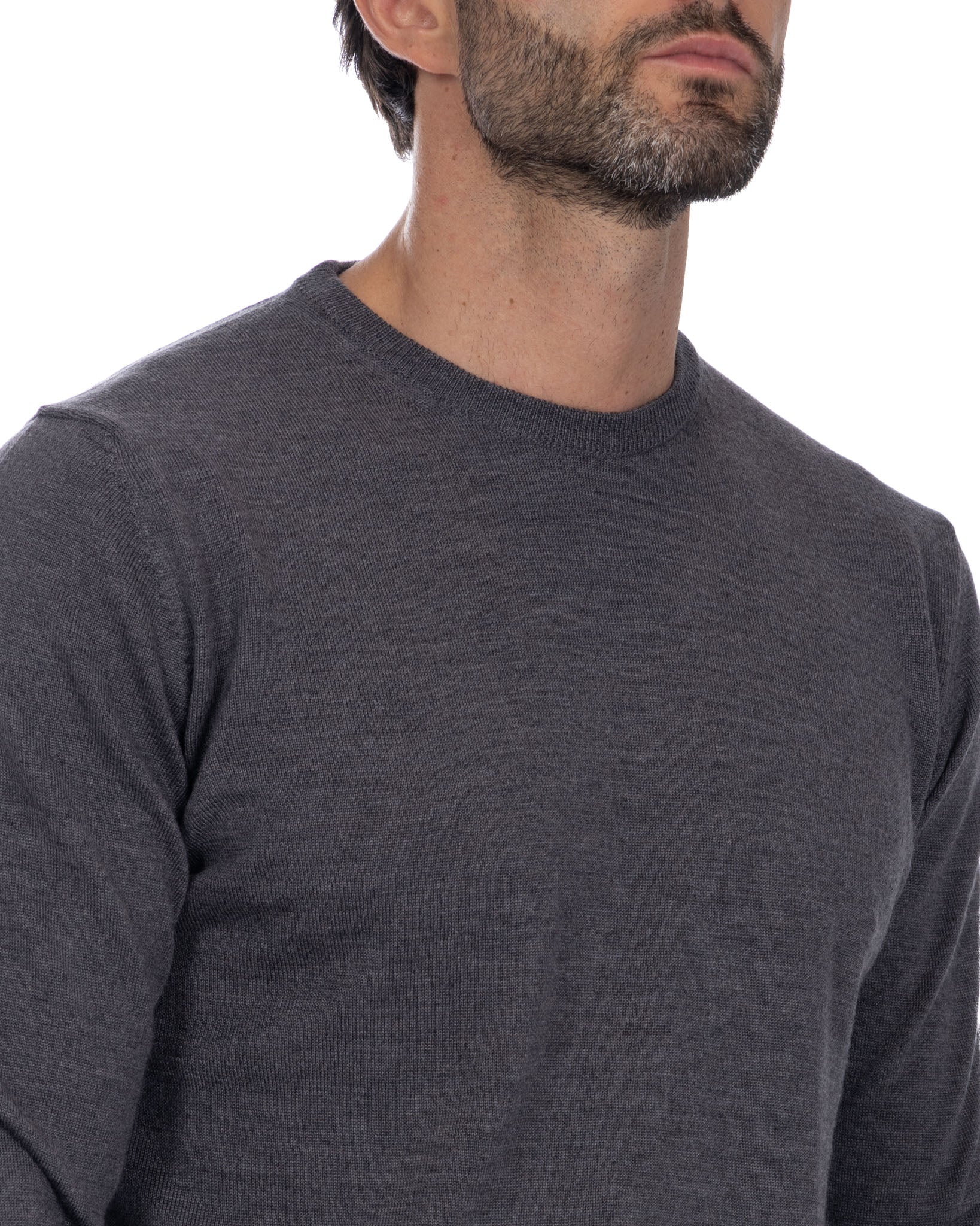 Furore crewneck in merino wool Tollegno grey