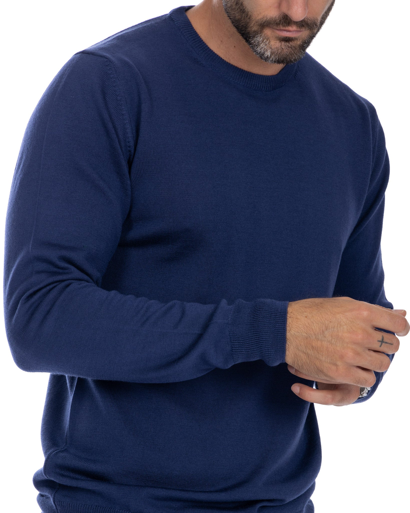 Furore - girocollo Furore in lana merino Tollegno denim
