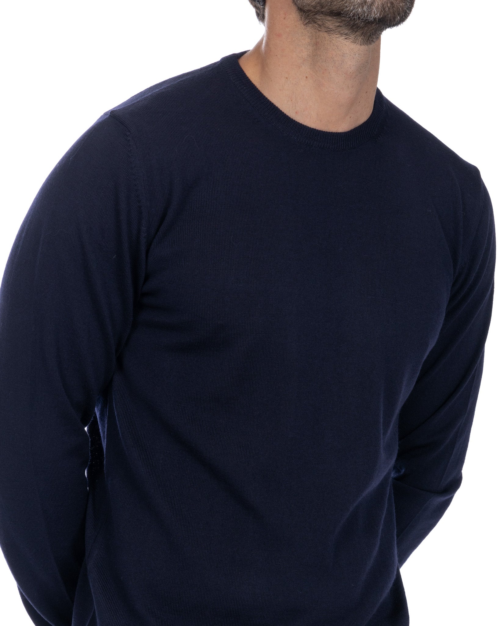 Girocollo Furore in lana merino Tollegno blu