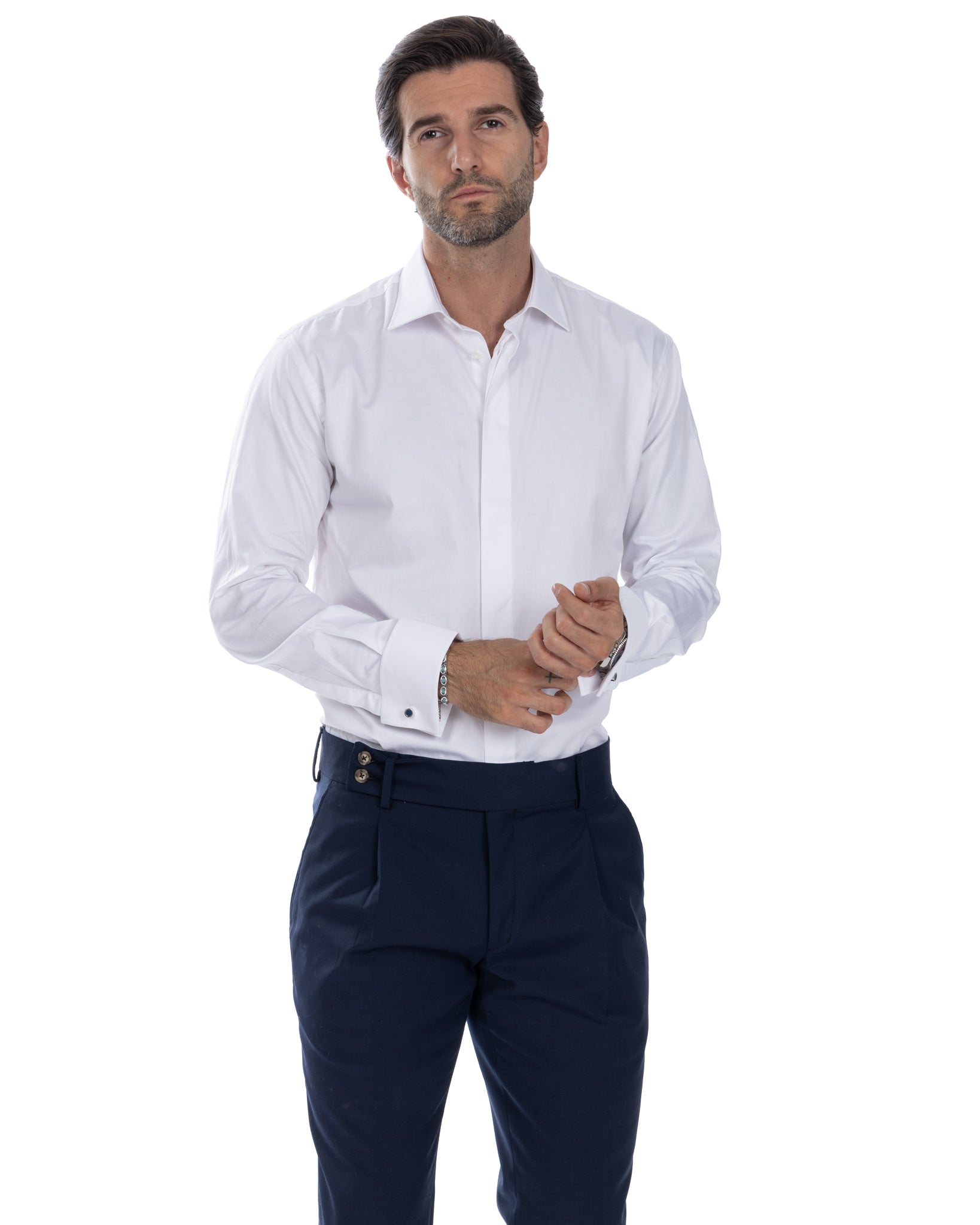 Camicia - basic classica cerimonia bianca in cotone