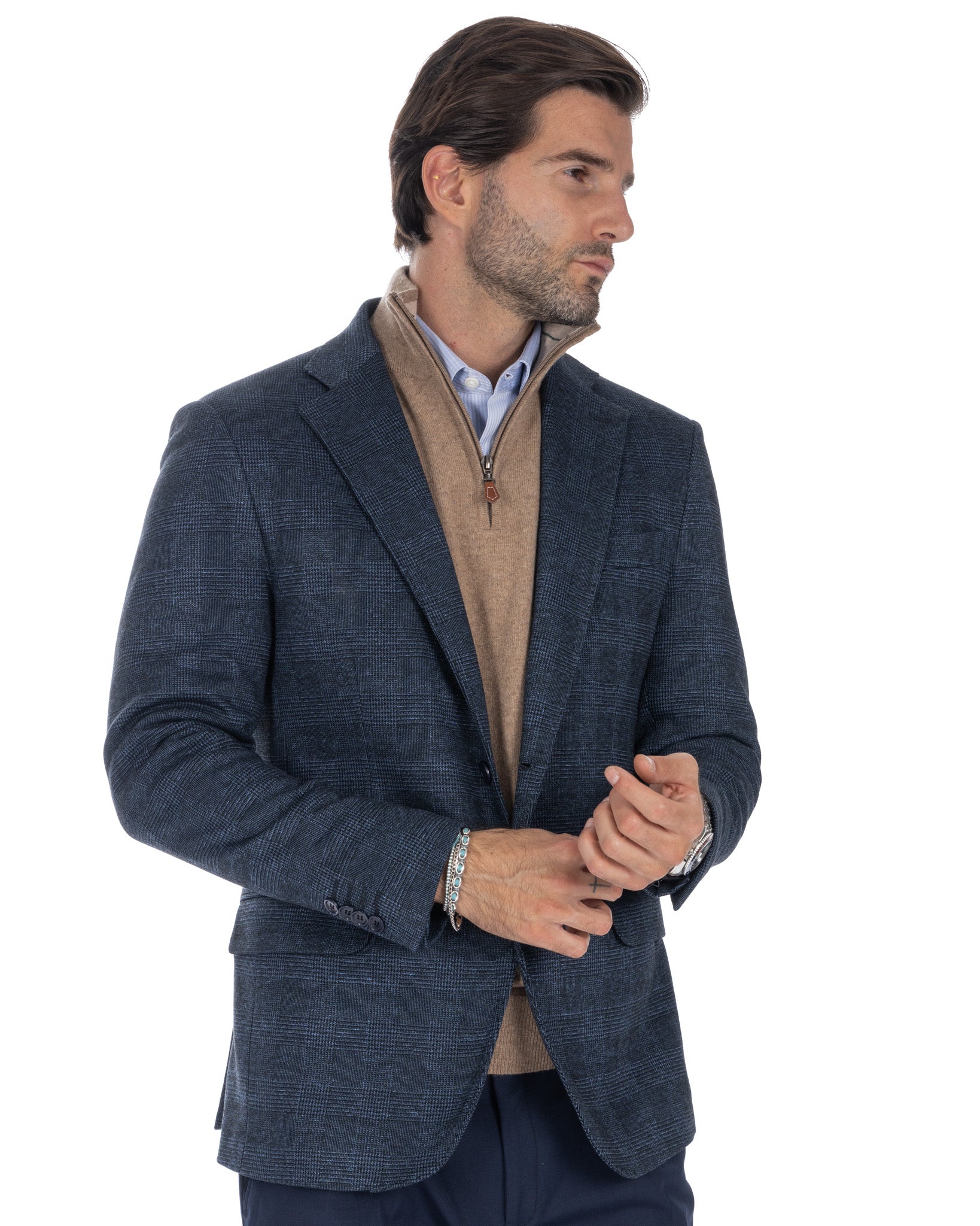Veste à carreaux bleus Orson