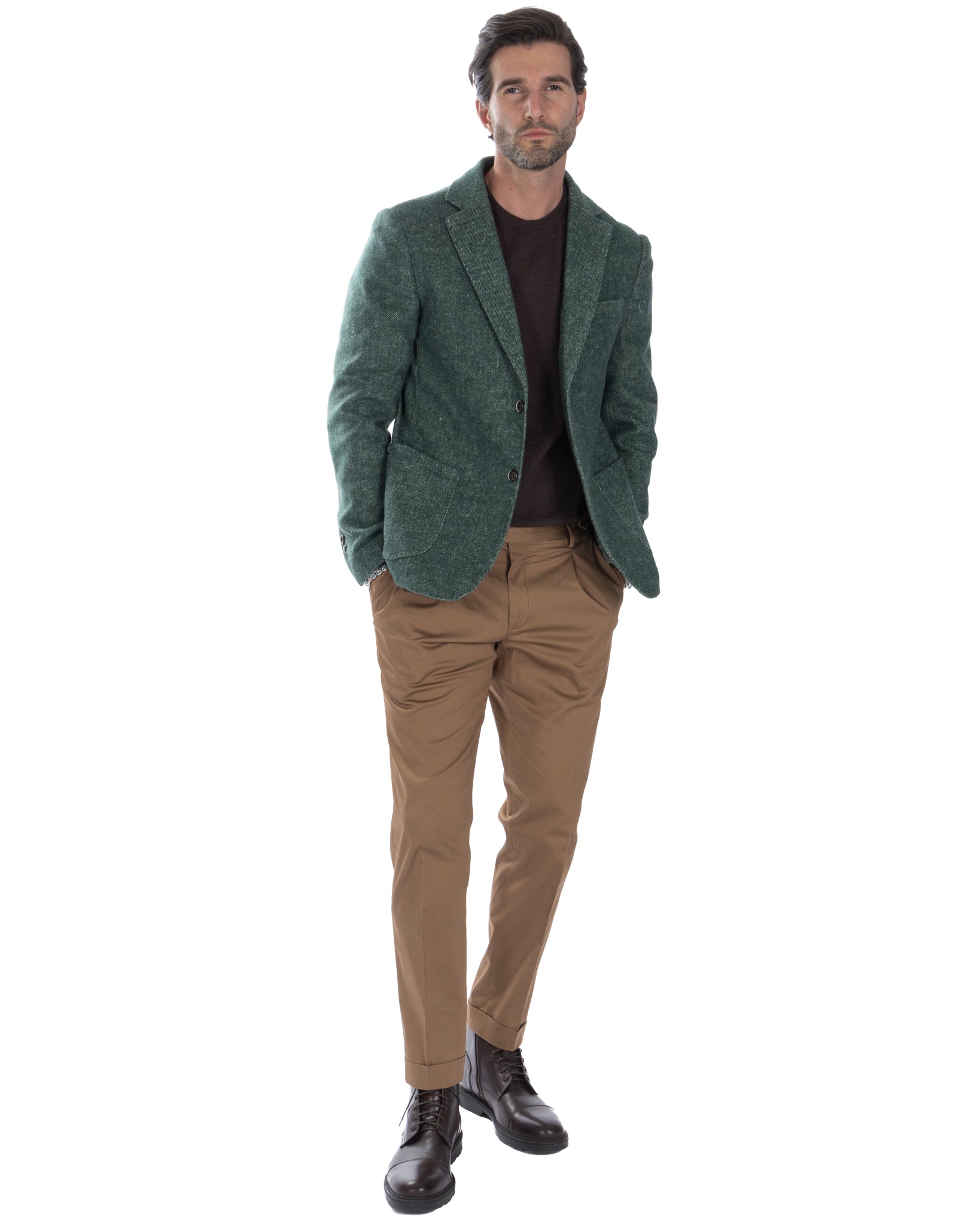 Veste verte à simple boutonnage Remi