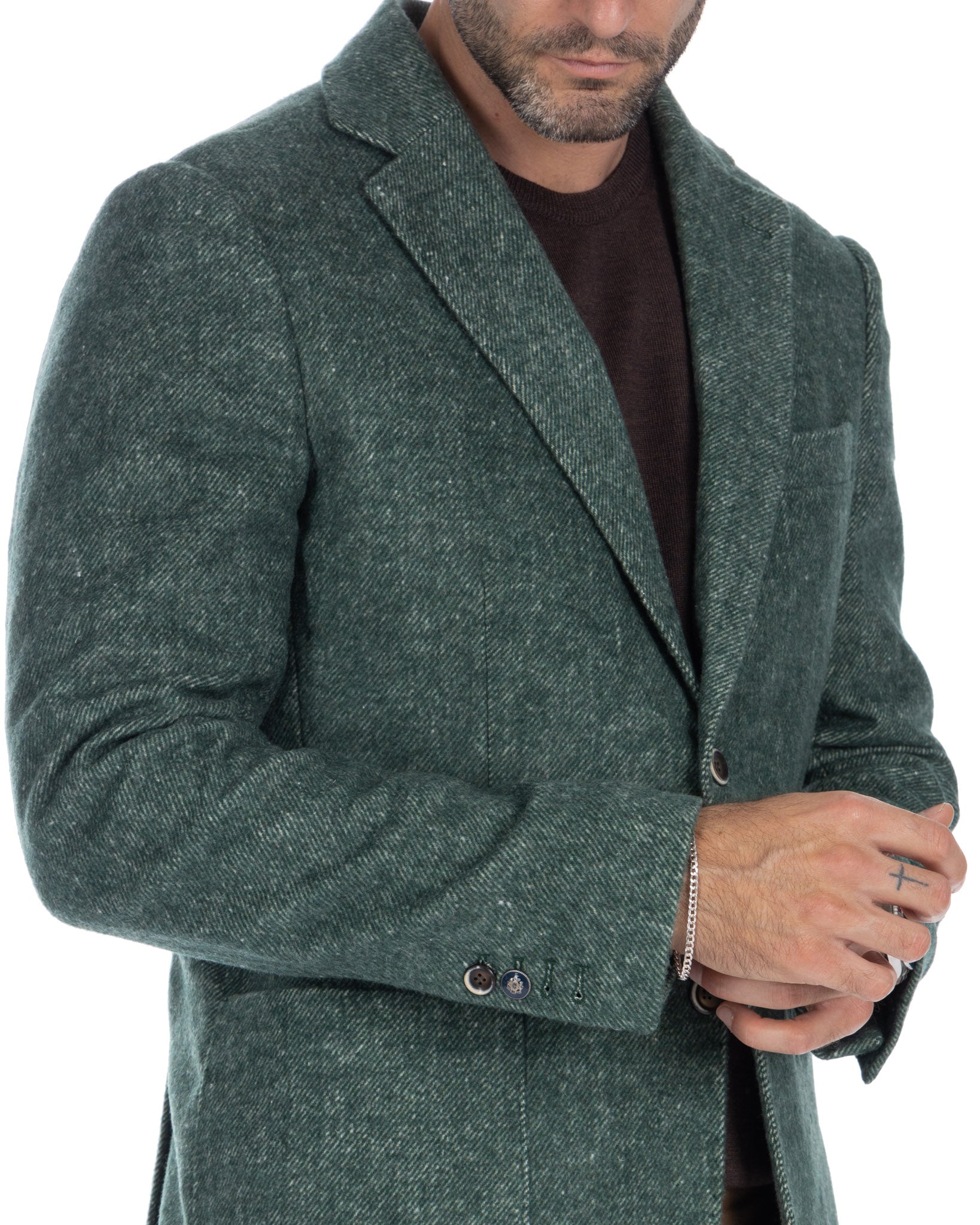 Veste verte à simple boutonnage Remi