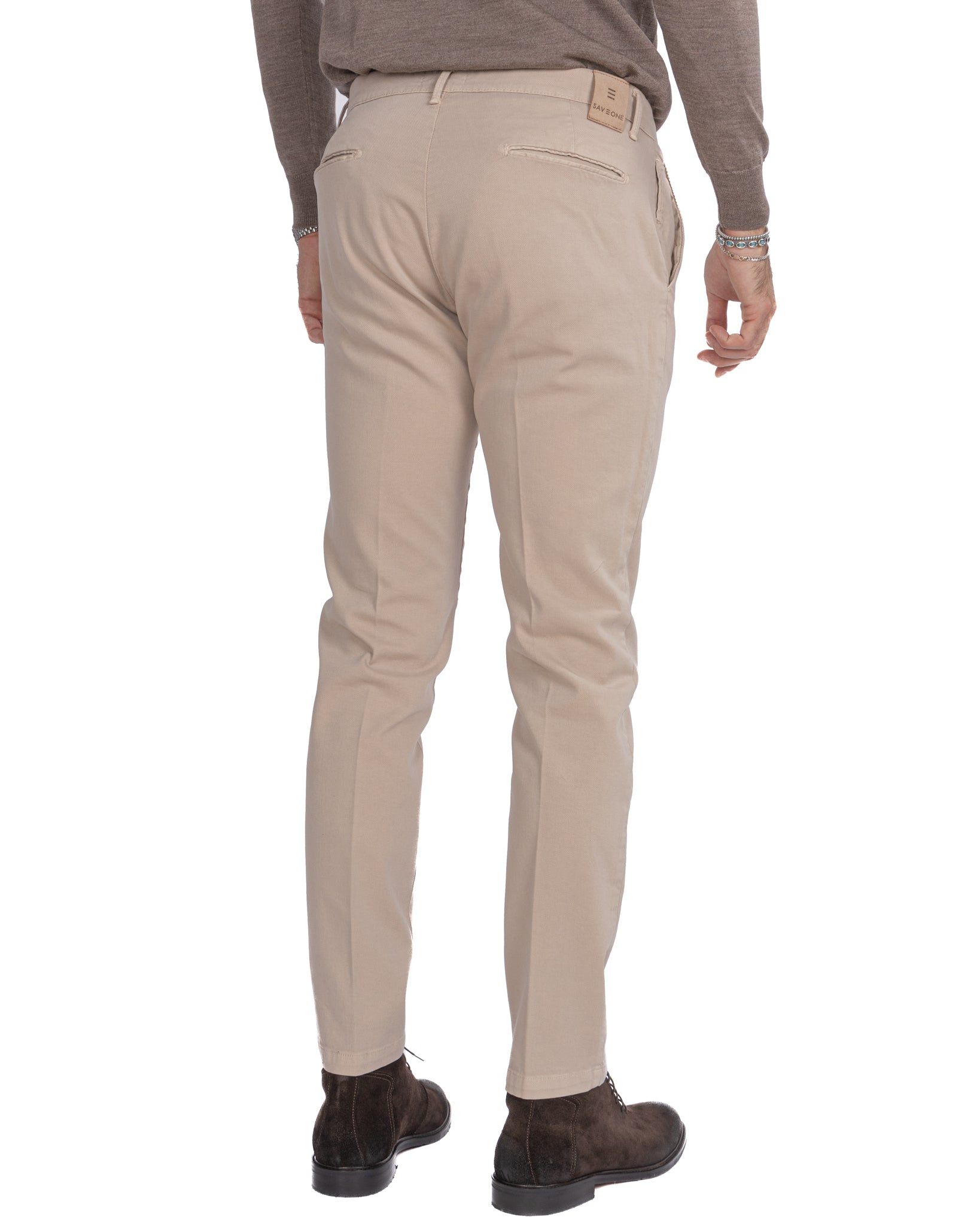 Pantalone Jack in cotone armaturato beige