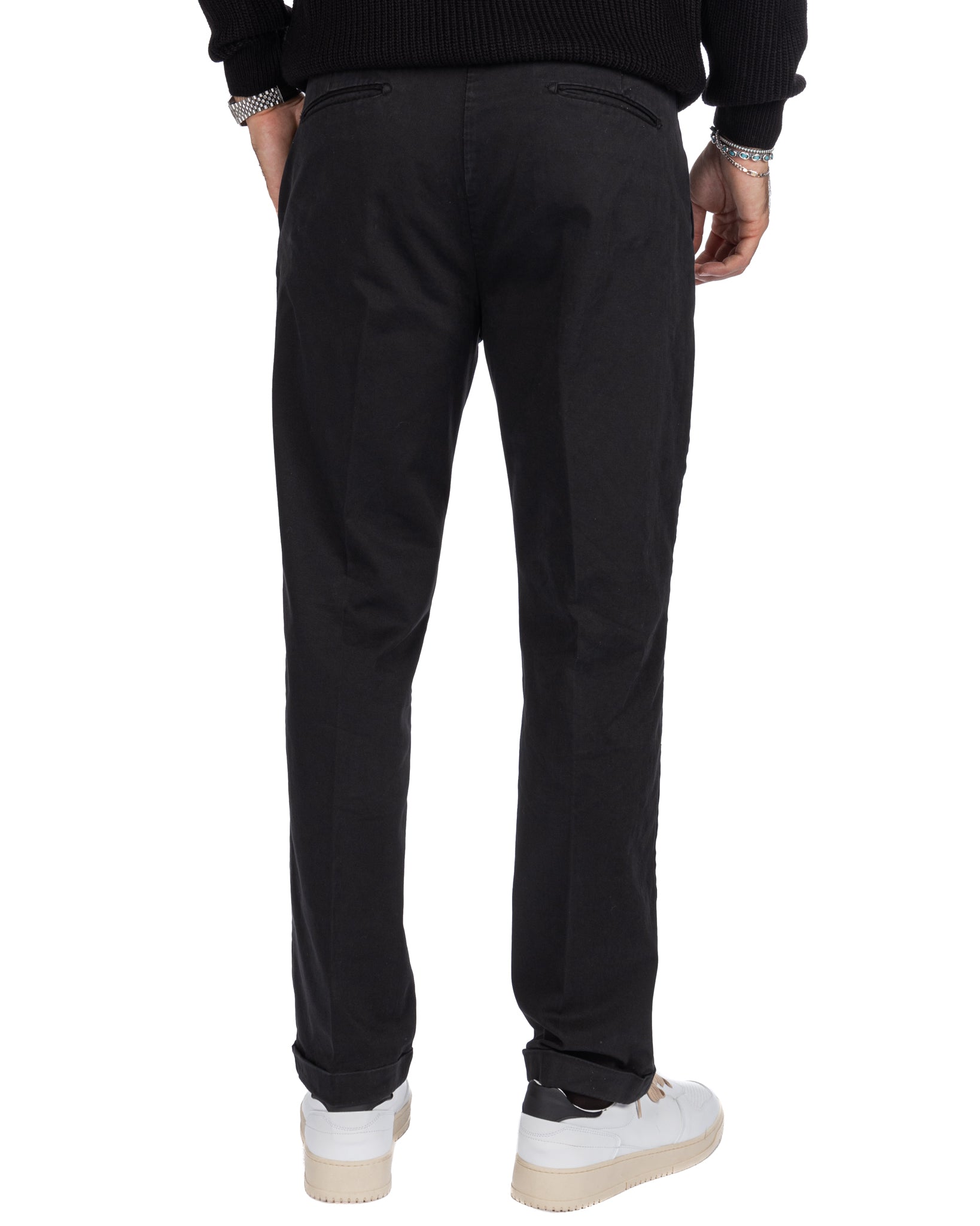 Sean black cotton trousers