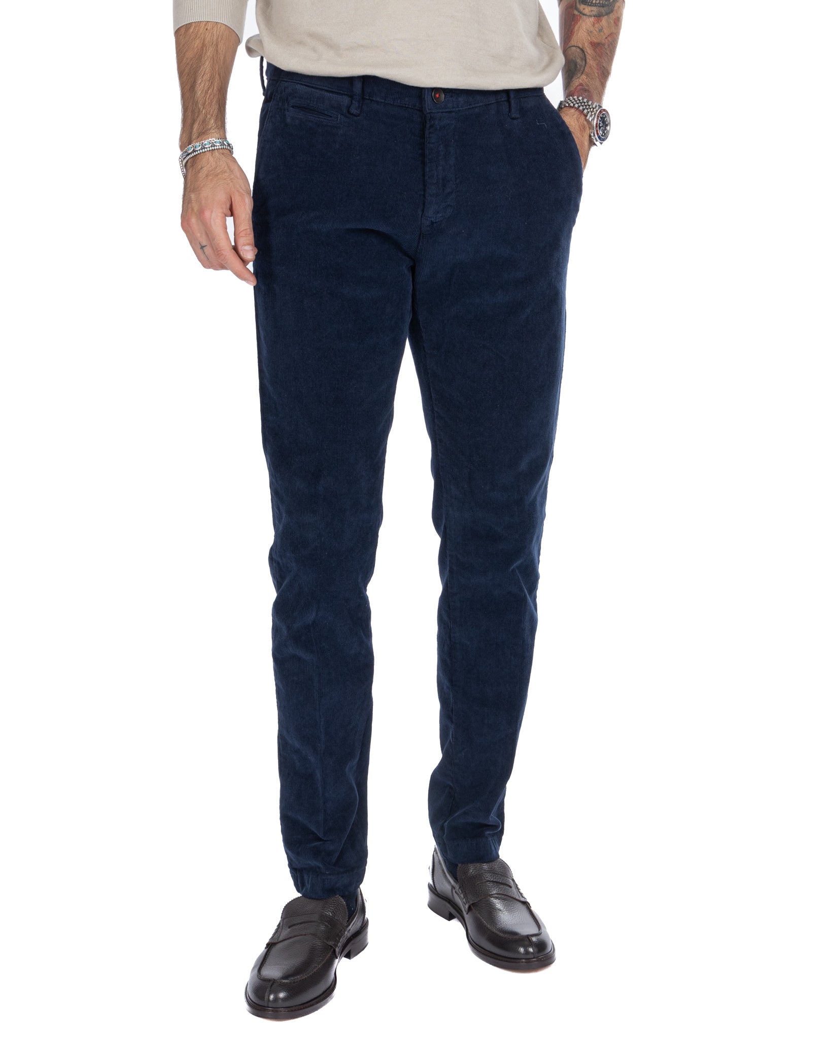 Kim - pantalon rocker en velours crème