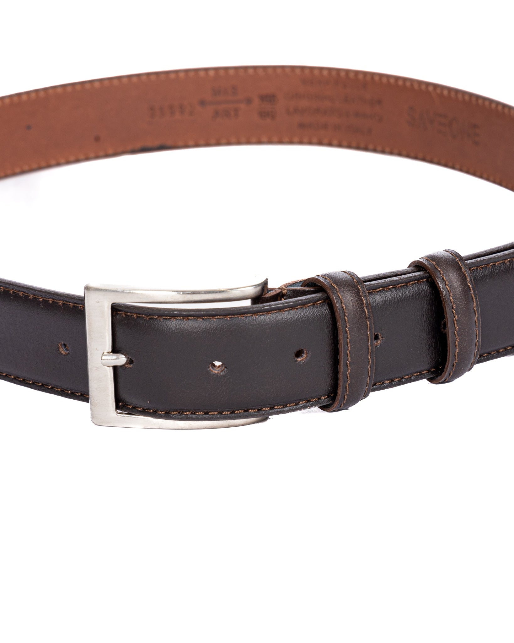 Barga - ceinture marron foncé en cuir mat