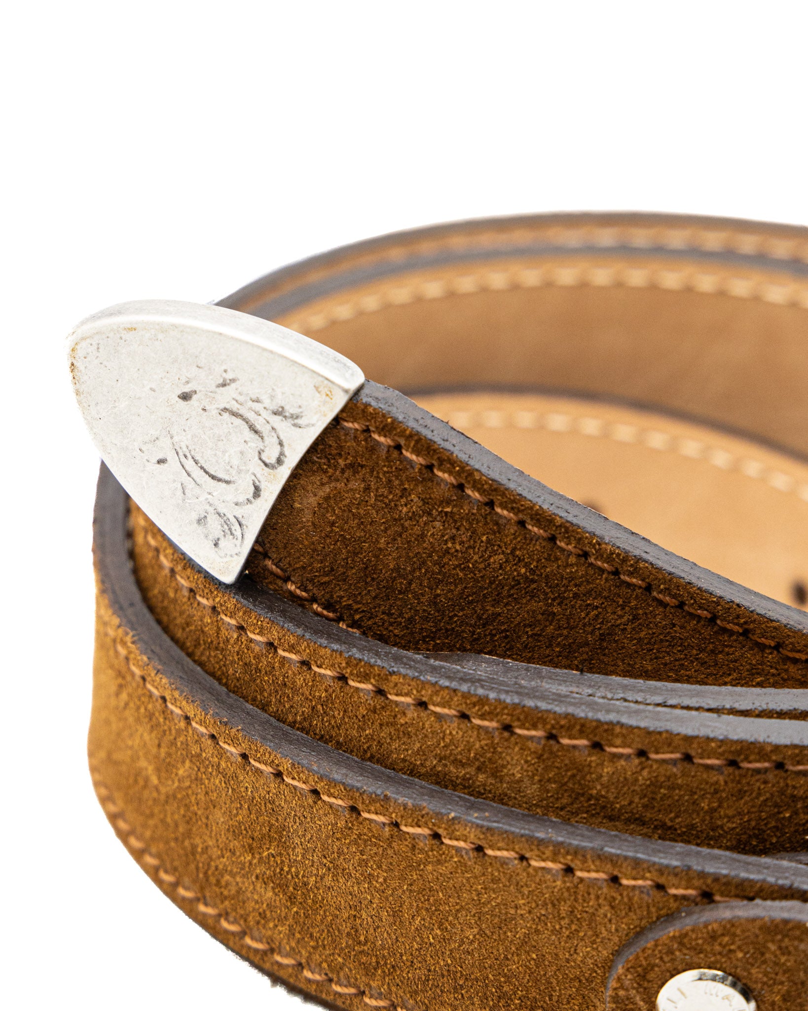 Quirico - ceinture bijou camel en suède