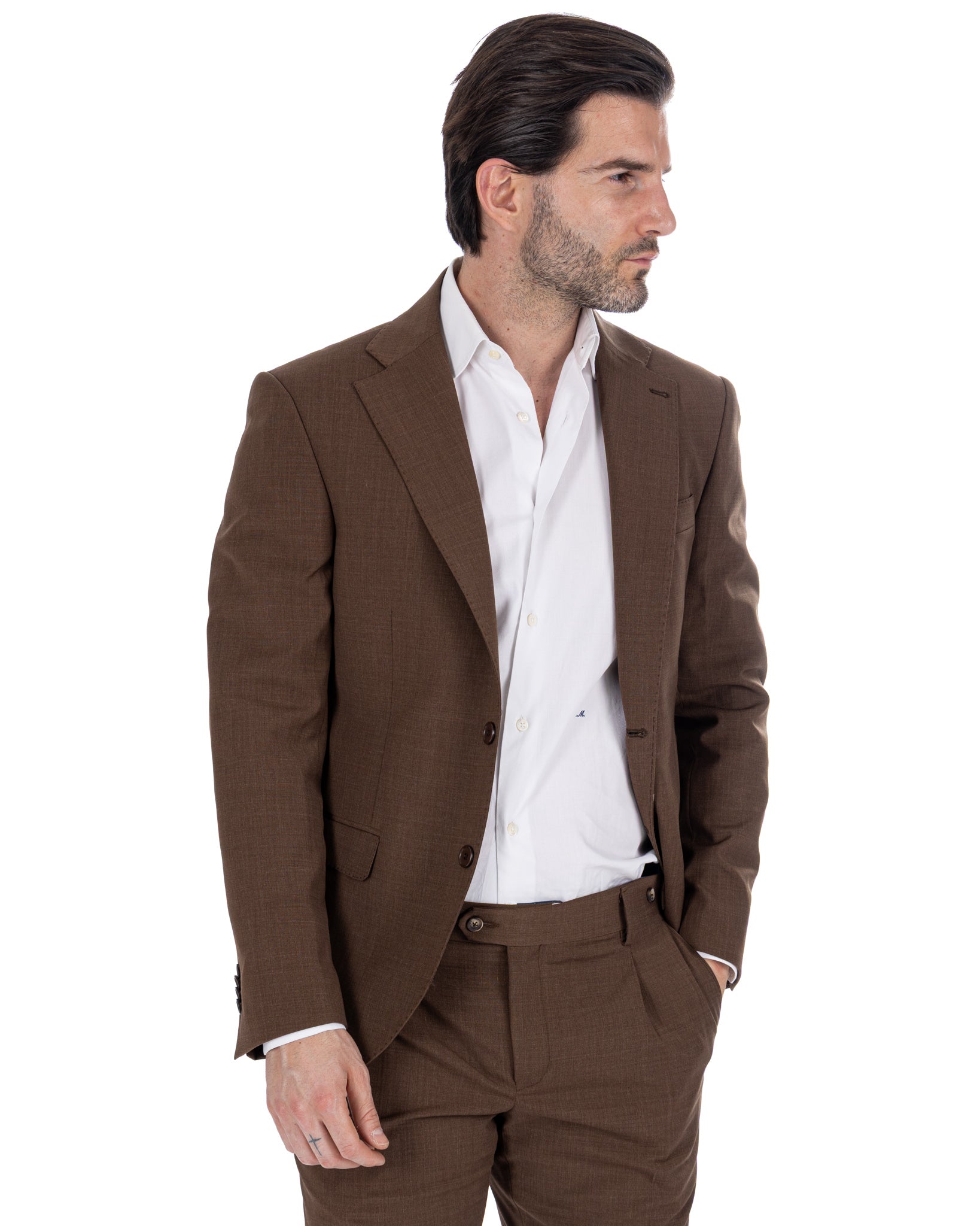 Landon - dark brown wool blend jacket