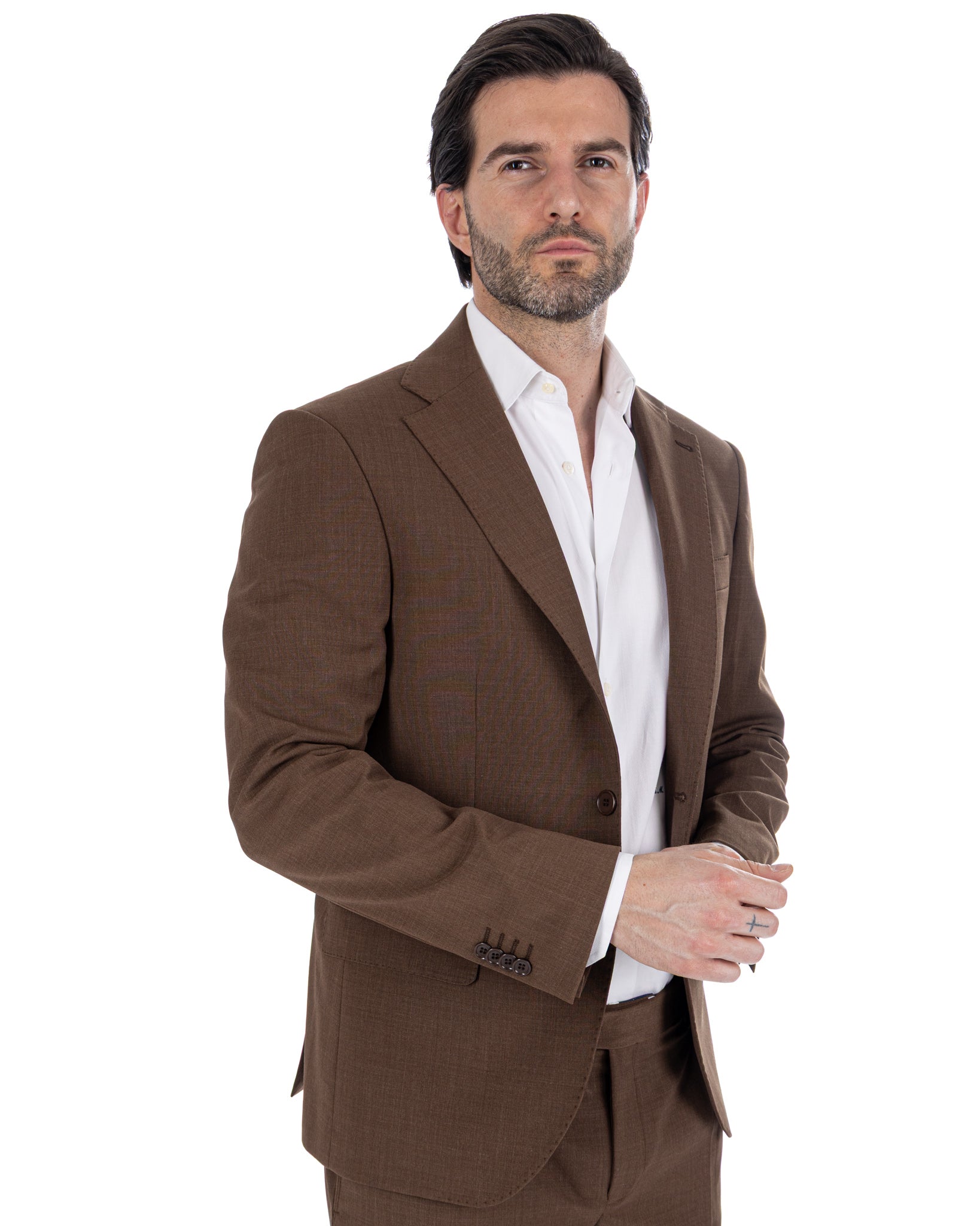 Landon - dark brown wool blend jacket