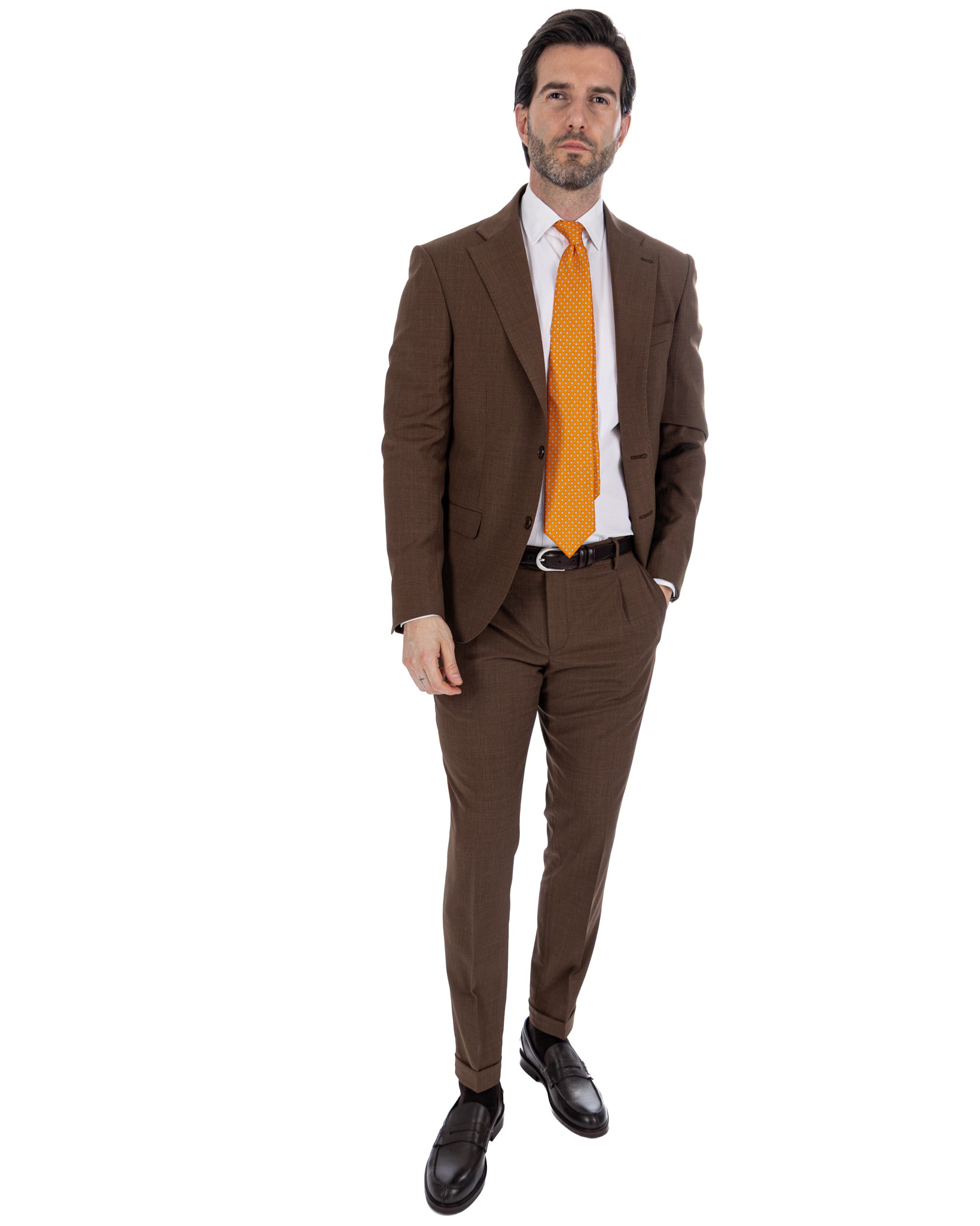 Landon - dark brown wool blend jacket
